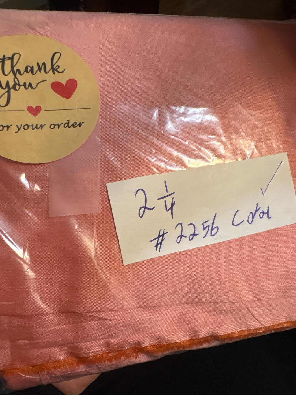 2.25 Yards 100% silk Taffeta Fabric - Coral 2256 - 54" Width