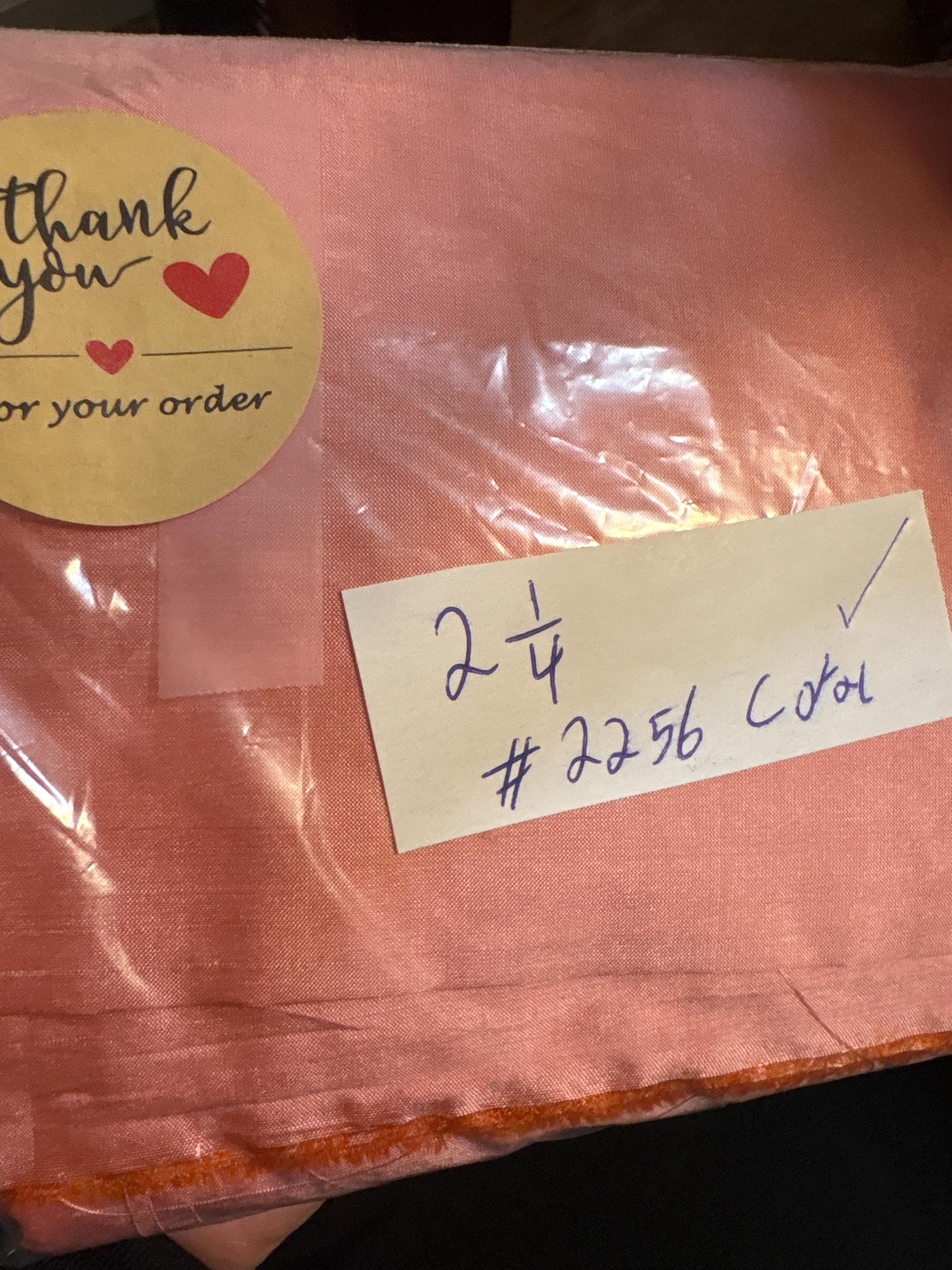 2.25 Yards 100% silk Taffeta Fabric - Coral 2256 - 54" Width