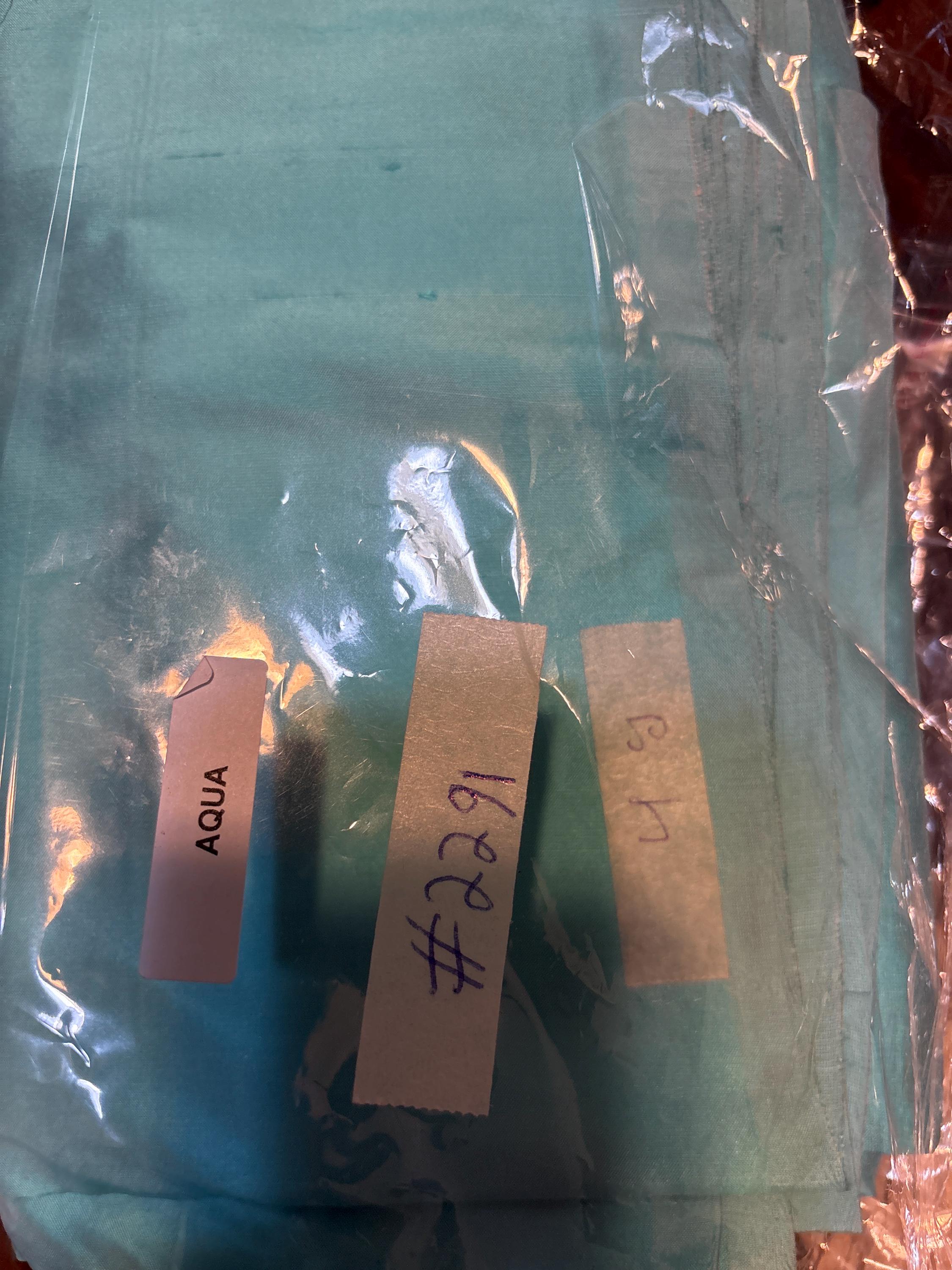 100% silk Dupioni fabric - Aqua - 54" width - Ref 2291