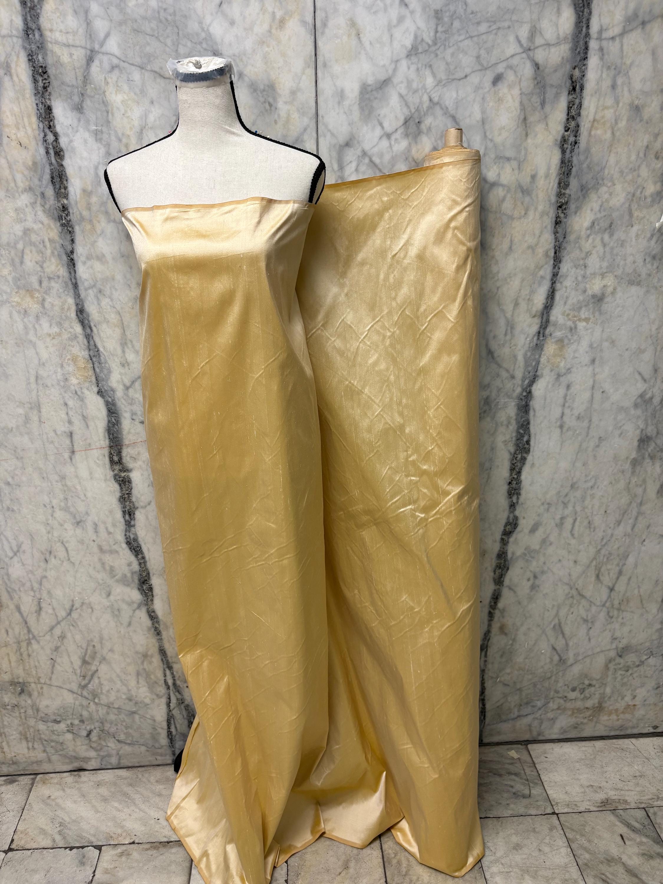 100% silk Taffeta fabric - Light Gold - 54" width - ref. 2282