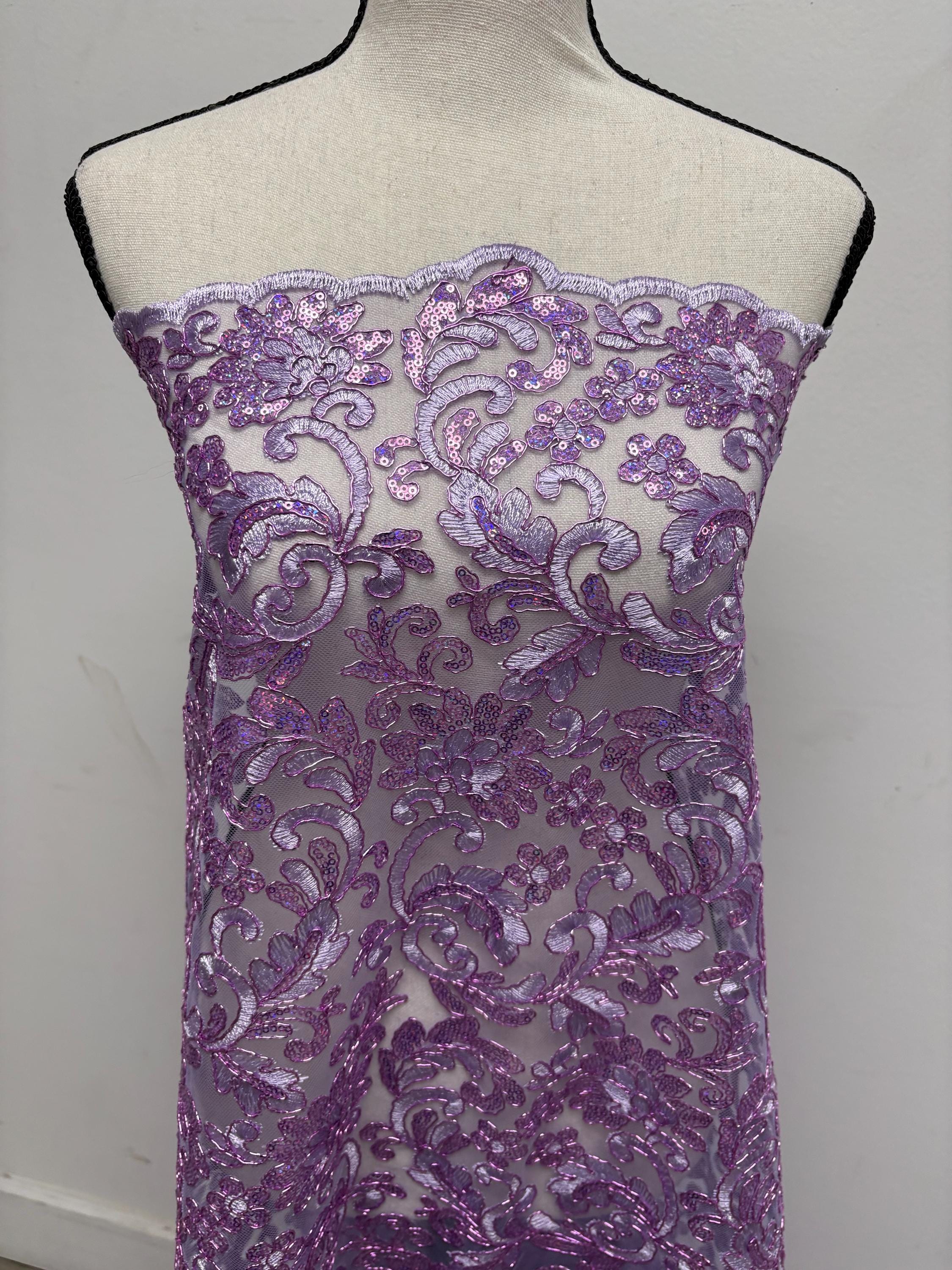 Lace fabric - Lilac - 49" Width - Design: 5386 BNG