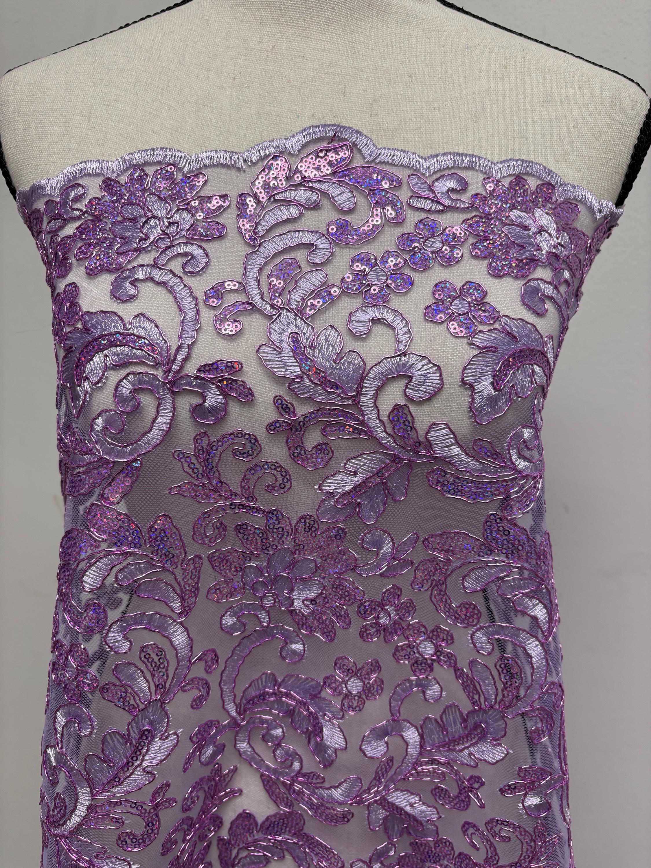 Lace fabric - Lilac - 49" Width - Design: 5386 BNG
