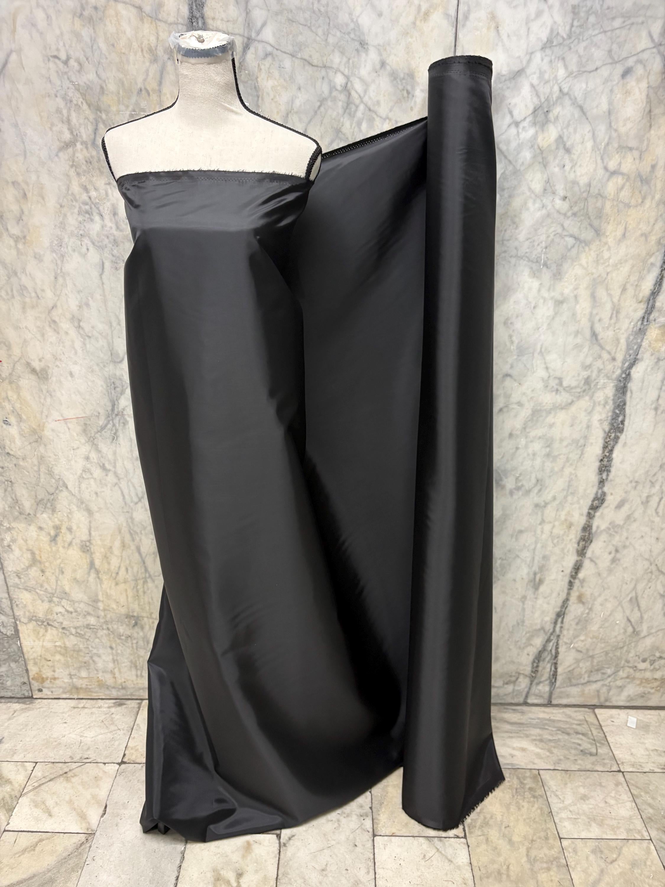 Poly Lining Fabric - Black - 58" Width