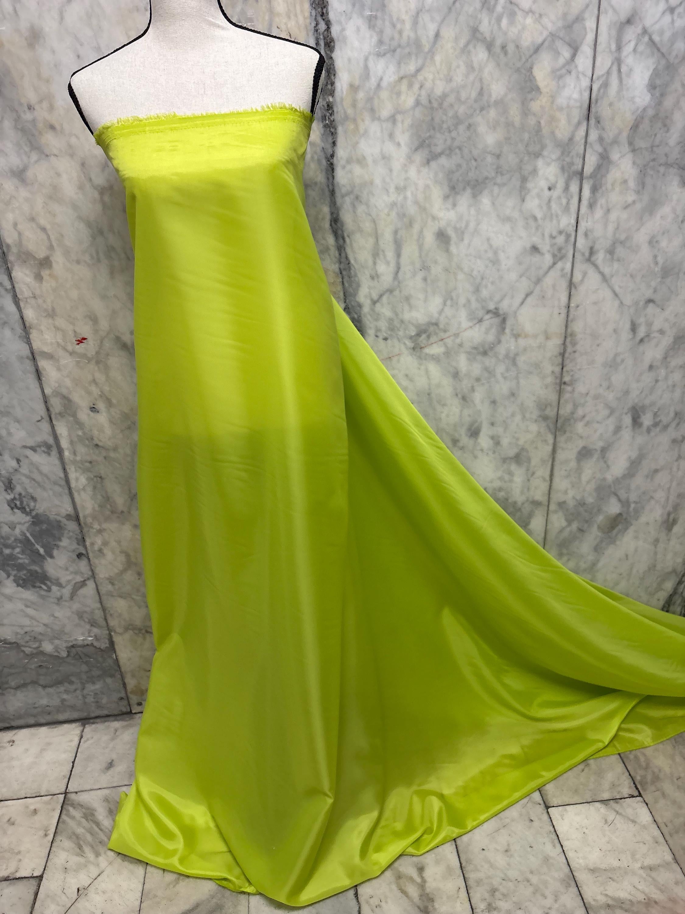 Poly Lining Fabrics - Lime yellow - 60" Width