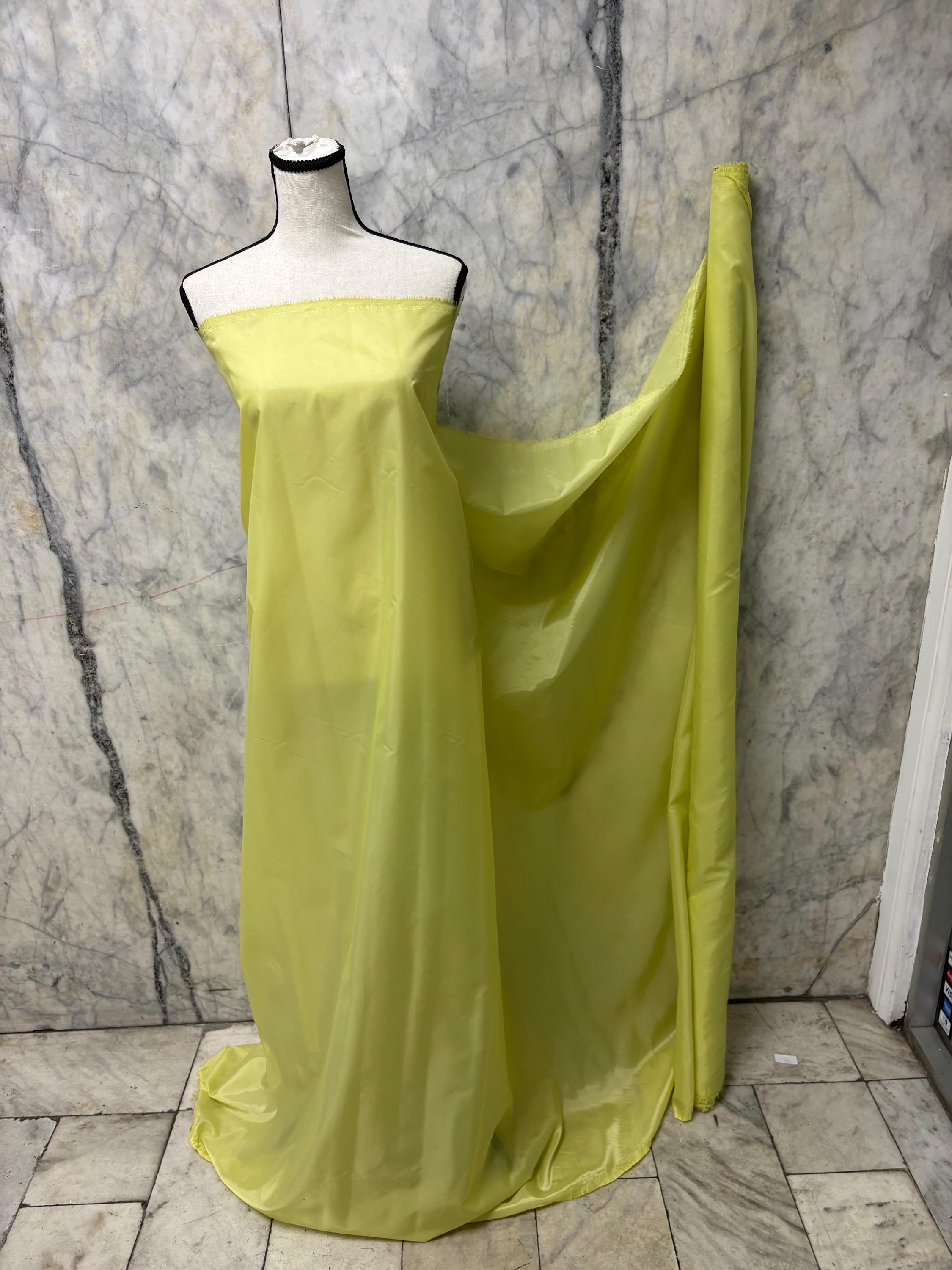 Poly Lining Fabrics - Sage Yellow - 60" Width