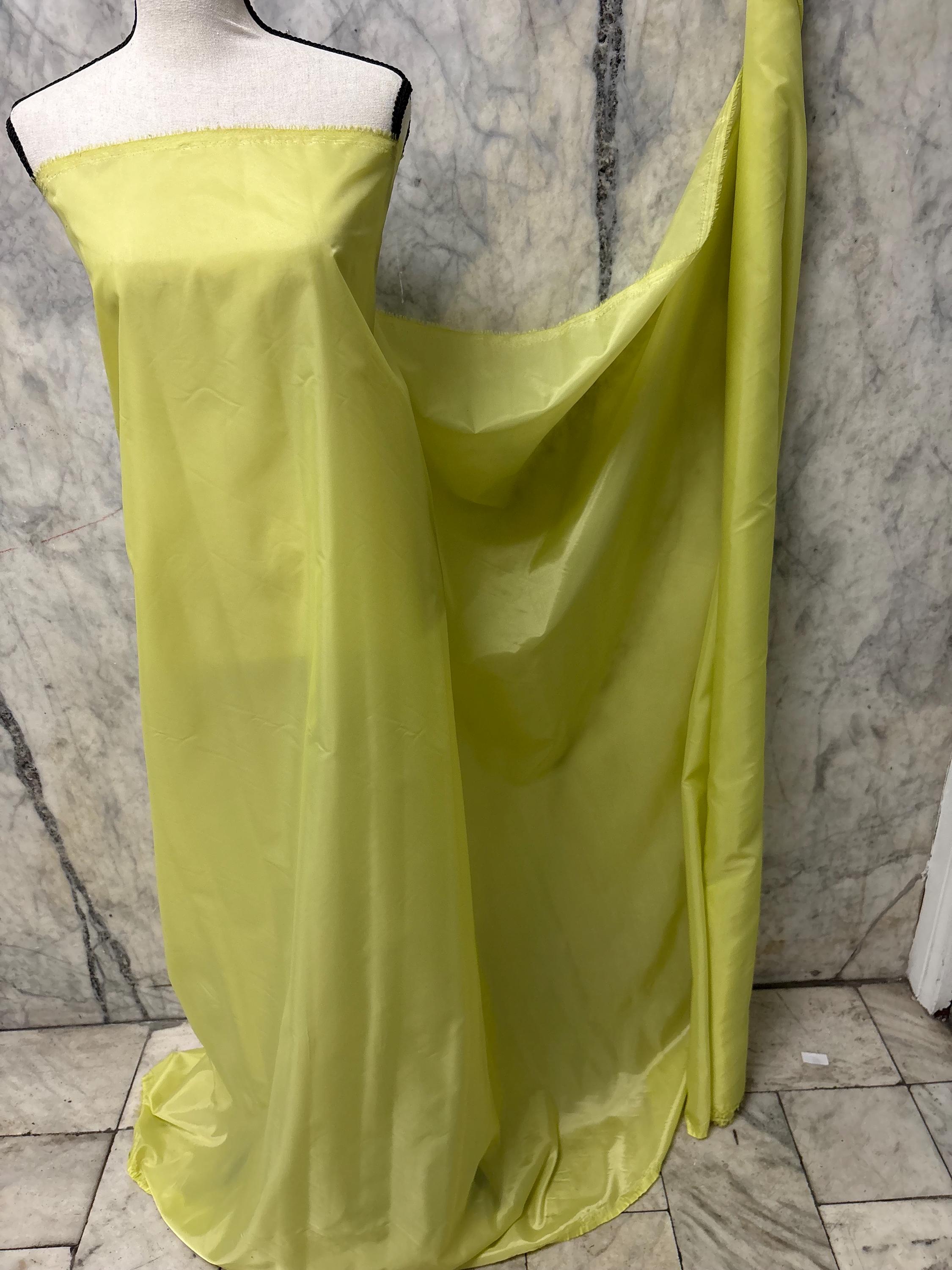 Poly Lining Fabrics - Sage Yellow - 60" Width