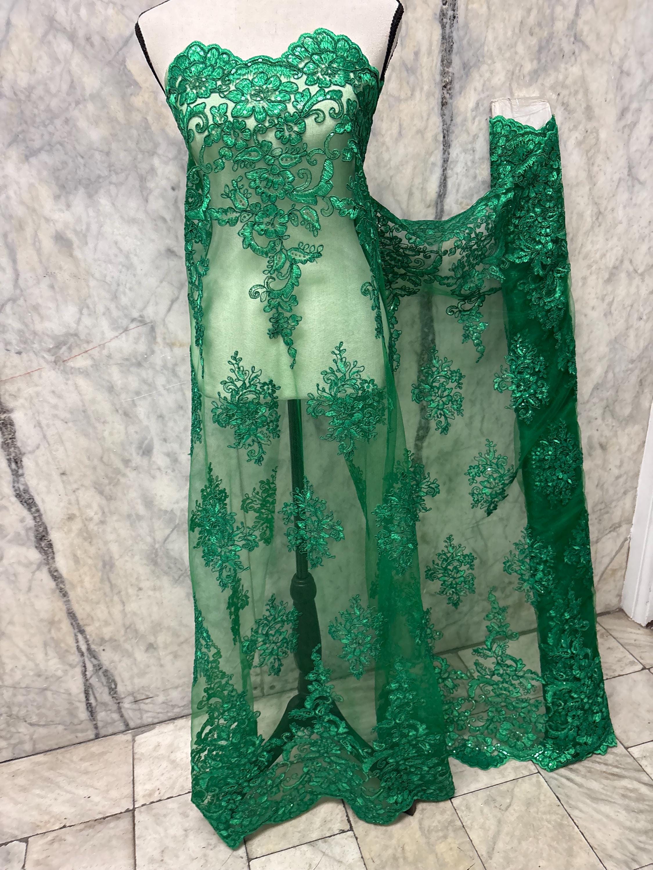 Lace fabric - Kelly Green- 49/50" Width - Design US50