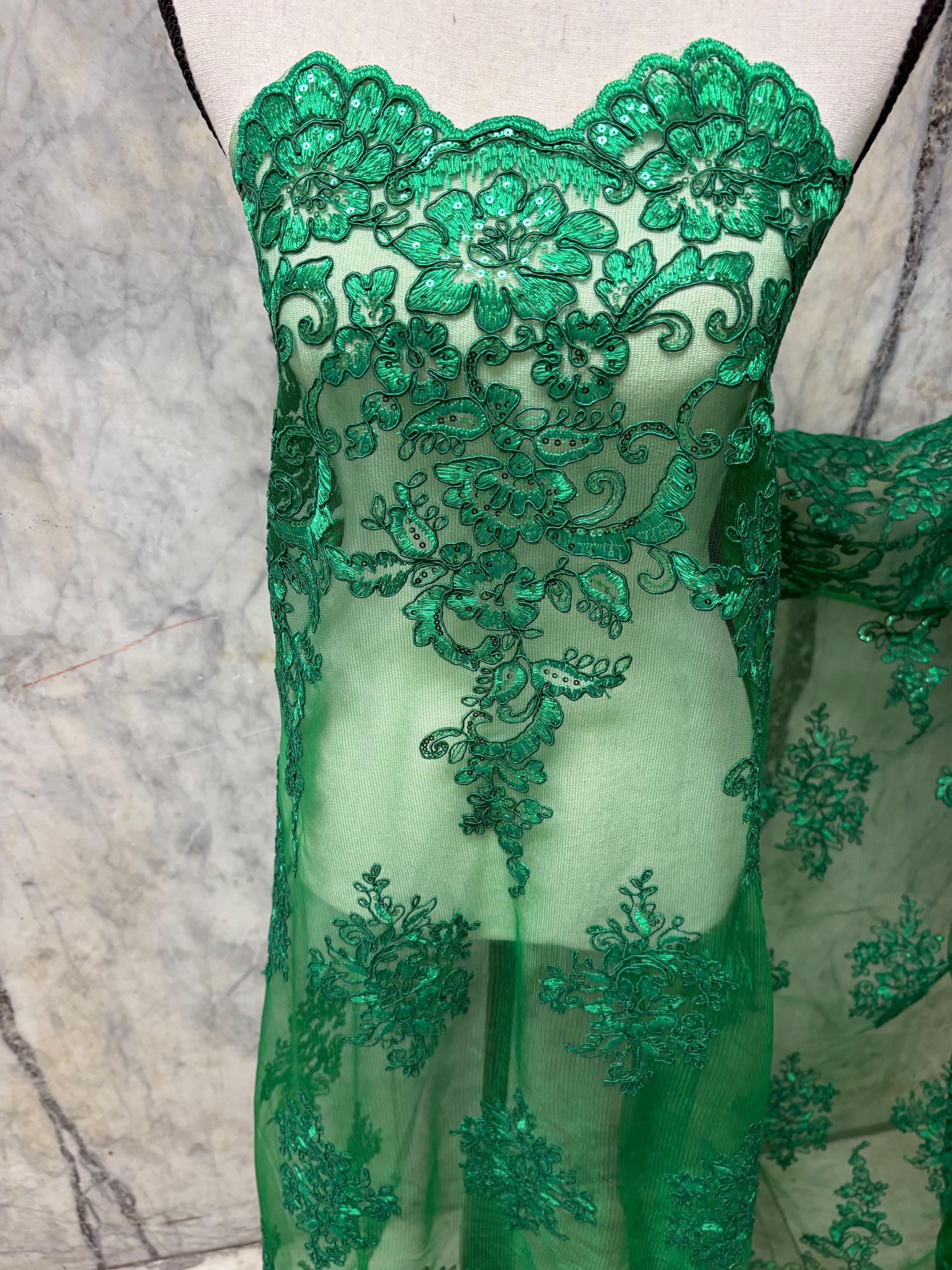Lace fabric - Kelly Green- 49/50" Width - Design US50