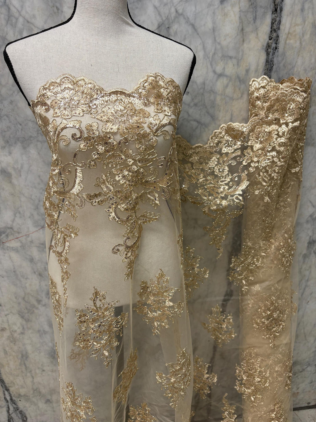 Lace fabric - Champagne - 49" Width - Design US50