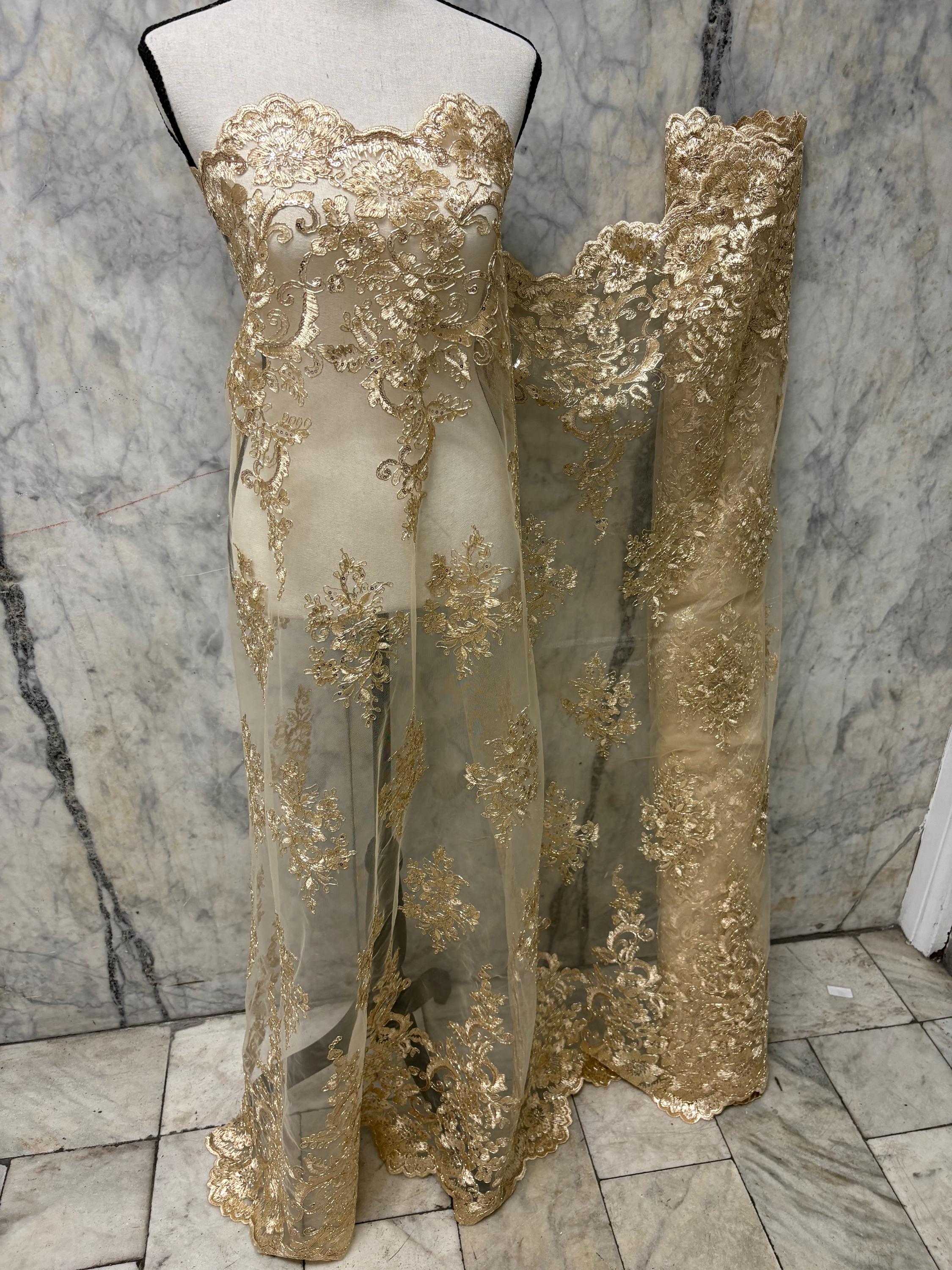 Lace fabric - Champagne - 49" Width - Design US50