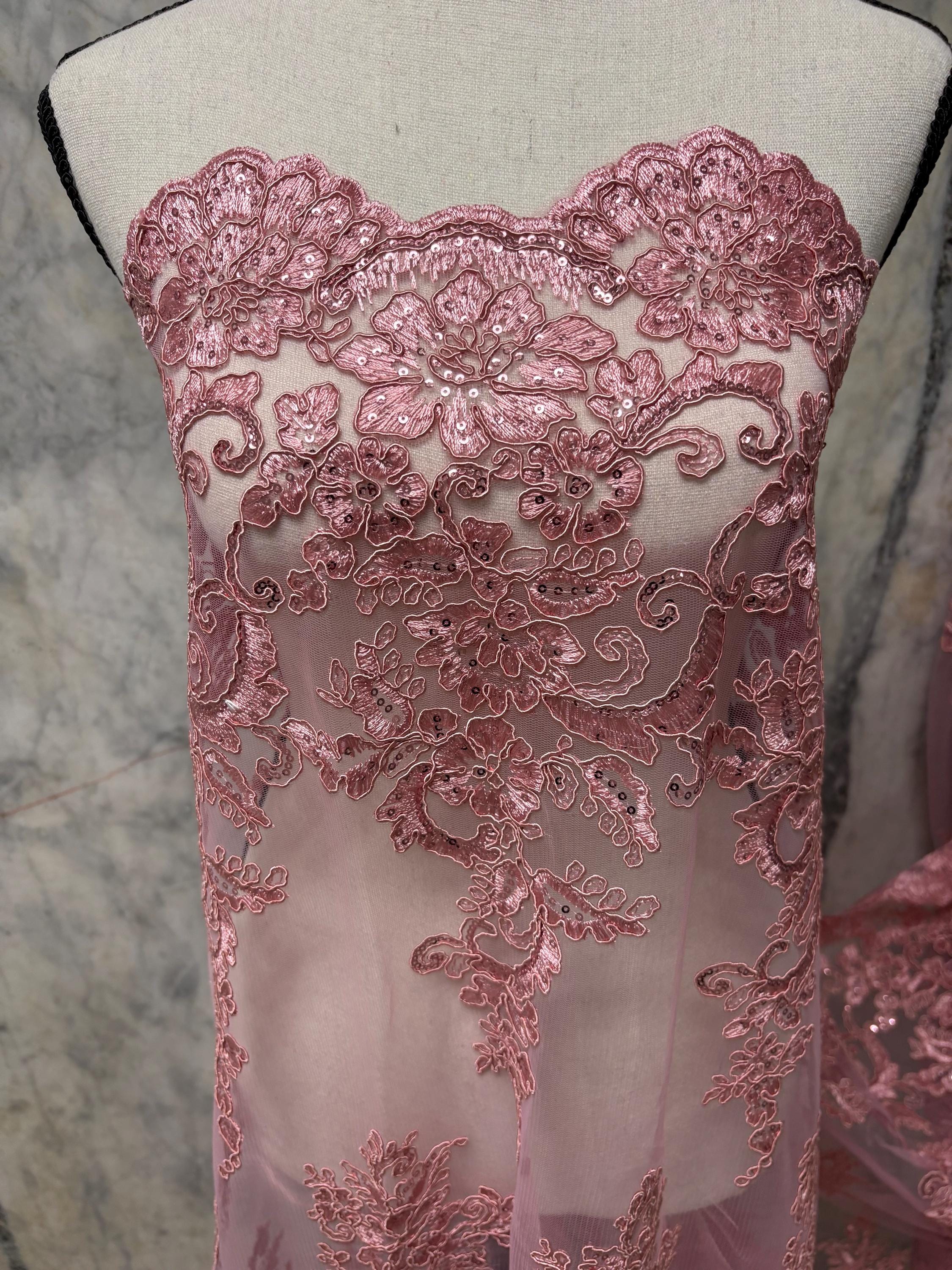 Lace fabric - Dusty Rose - 49/50" Width - Design US50