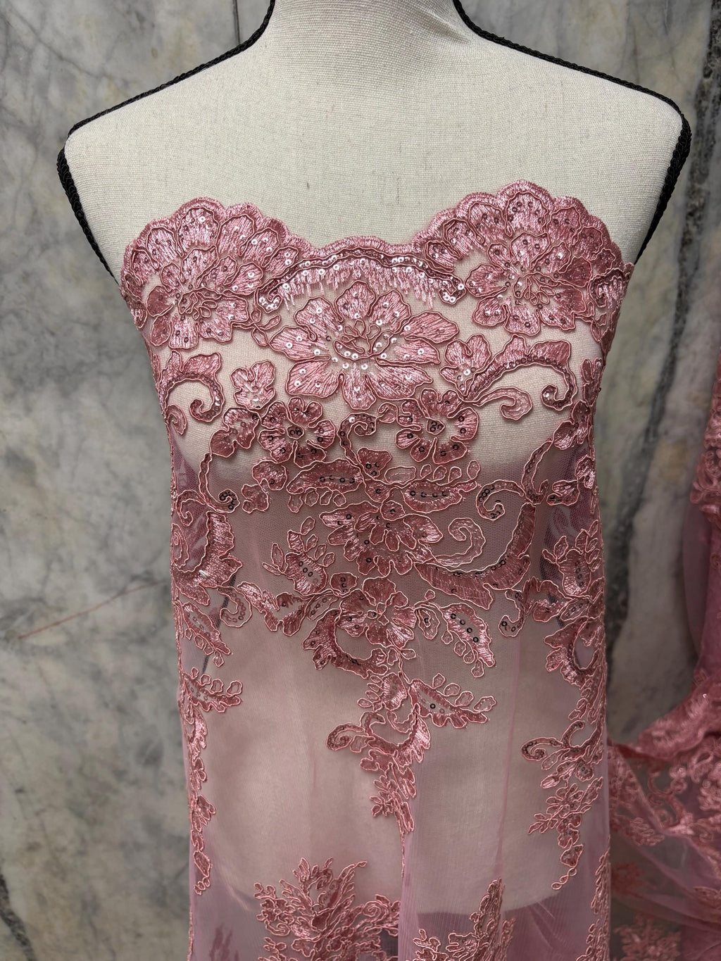 Lace fabric - Dusty Rose - 49/50" Width - Design US50