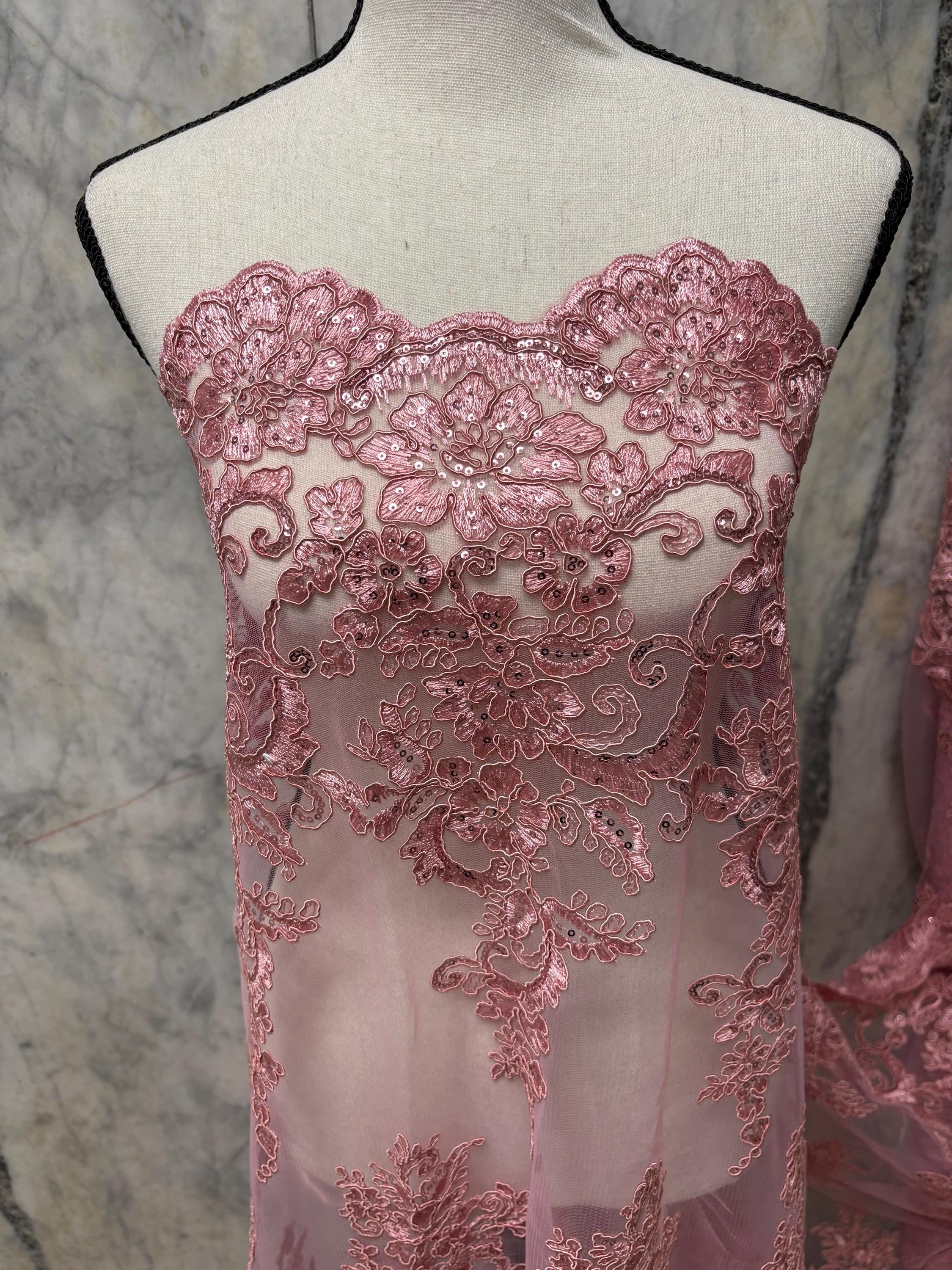 Lace fabric - Dusty Rose - 49/50" Width - Design US50