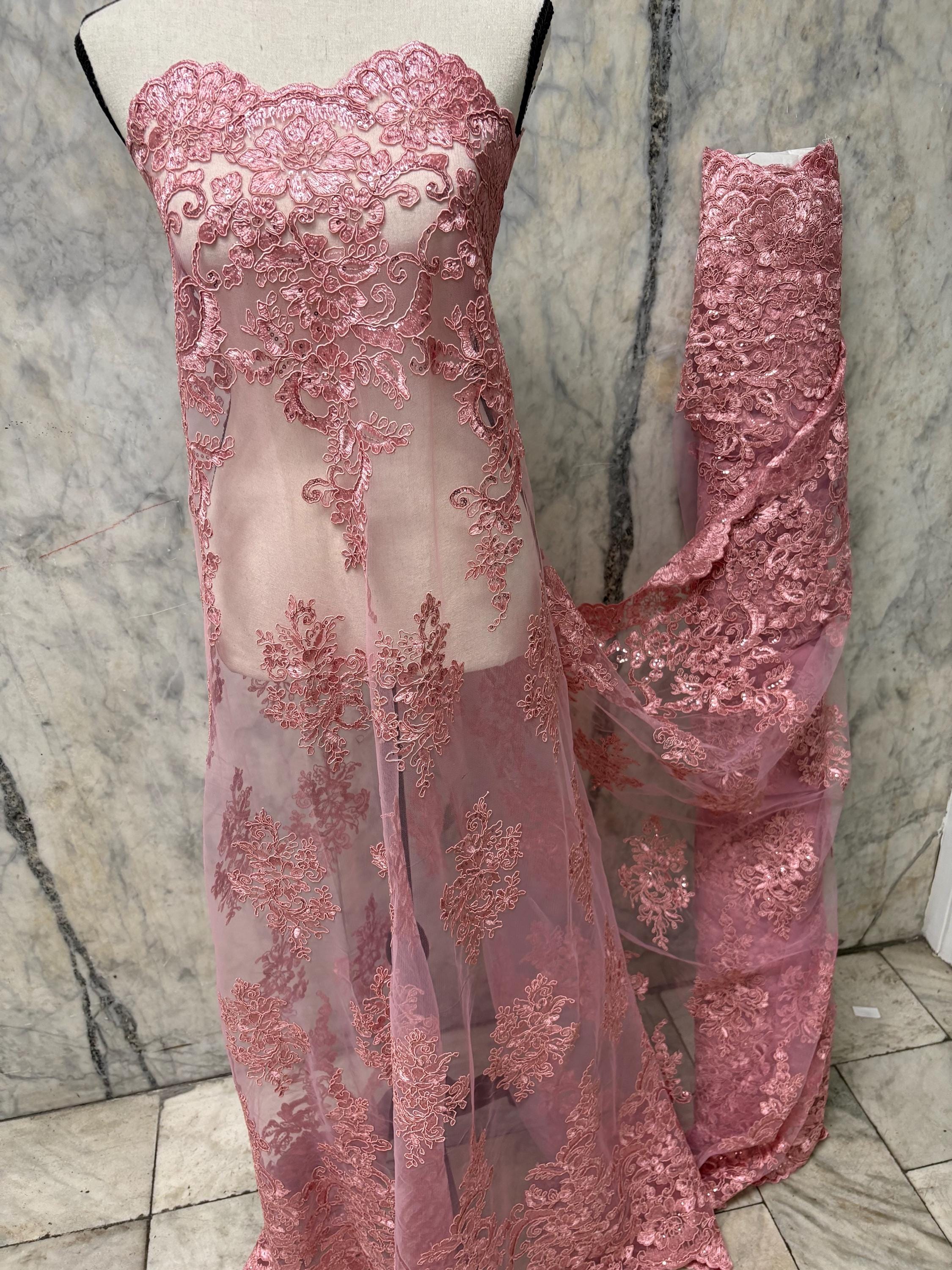 Lace fabric - Dusty Rose - 49/50" Width - Design US50
