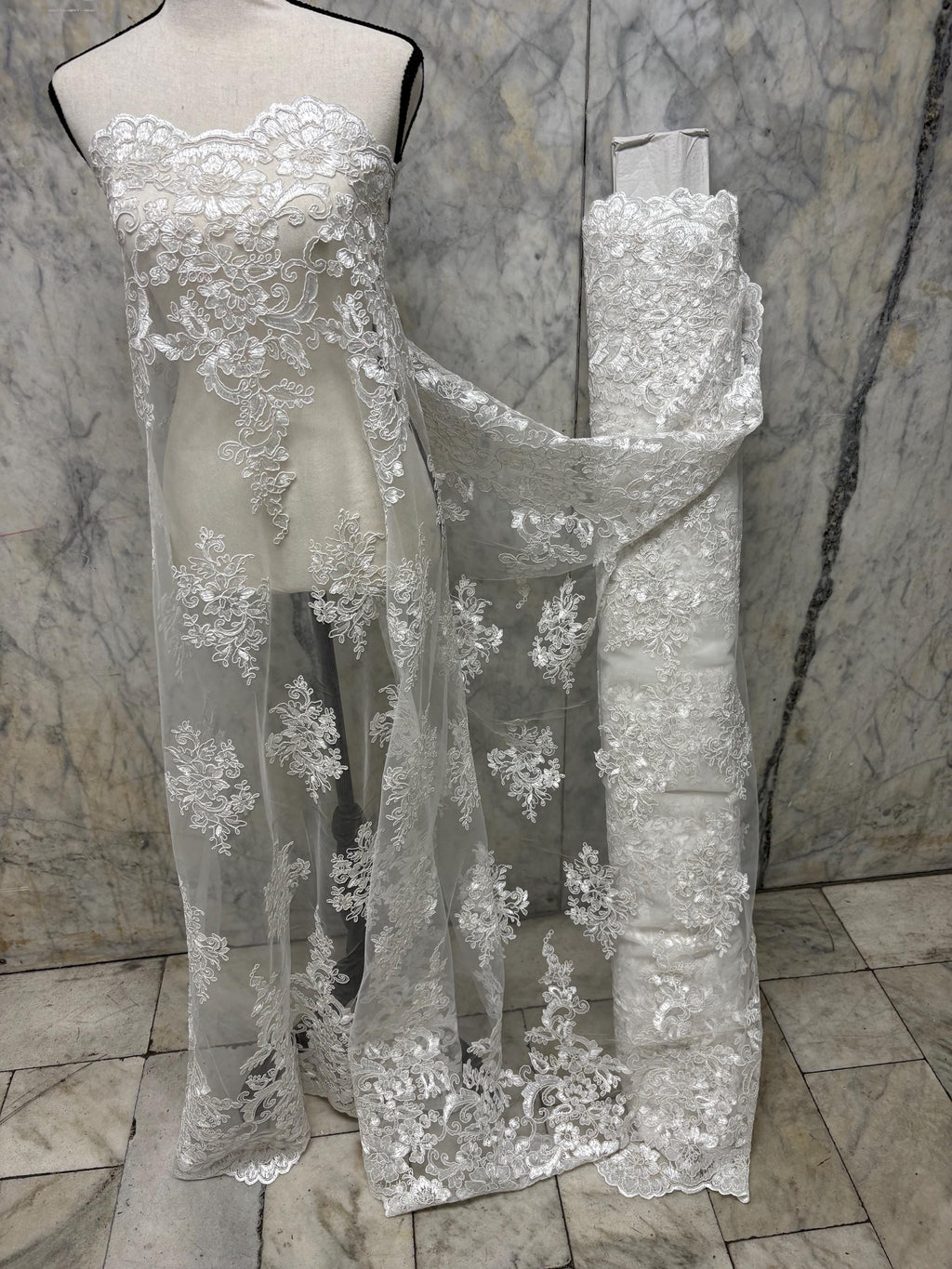 Lace Fabric - Ivory - 49/50" Width - Ref. US50