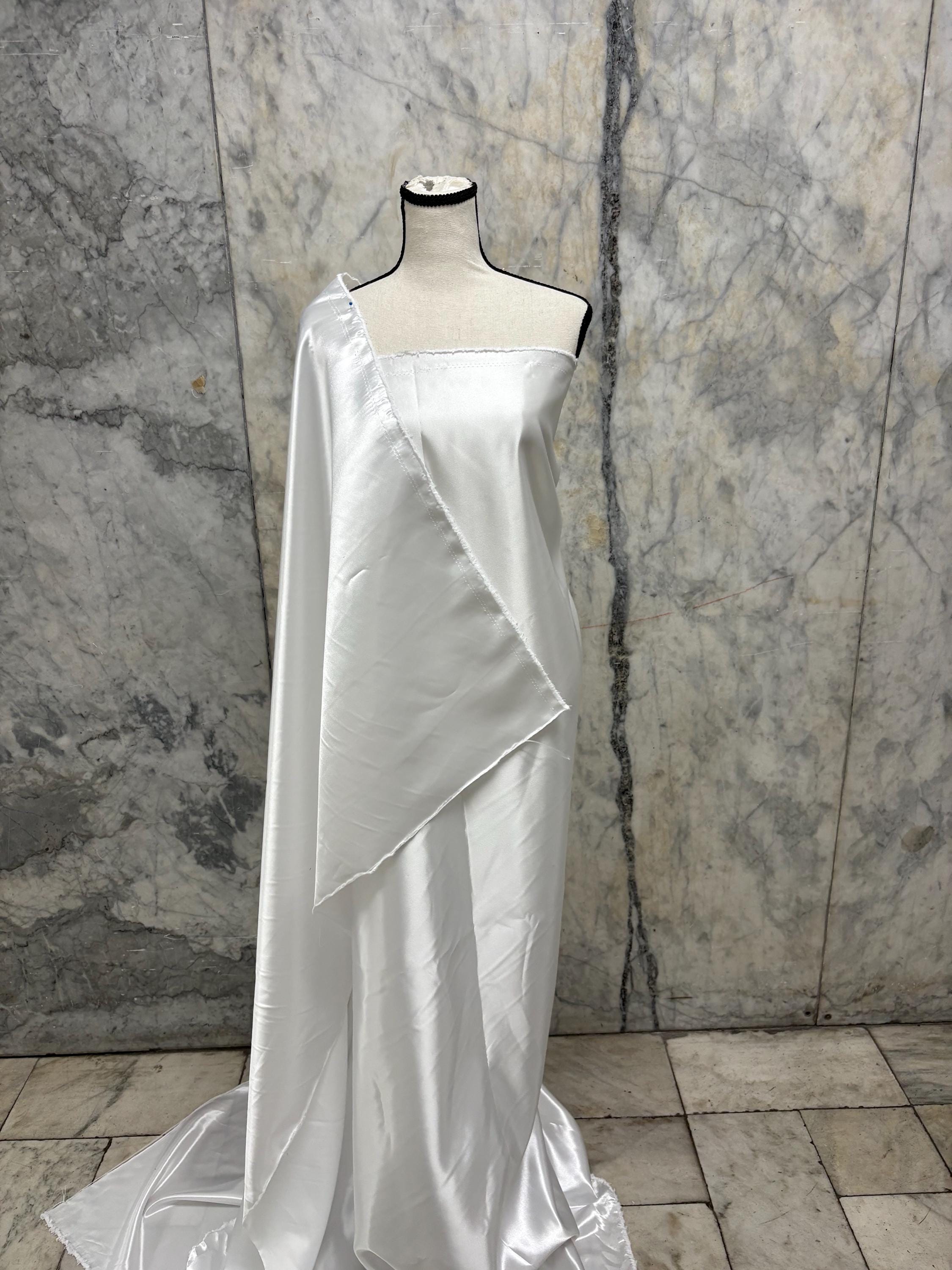 3 Yards Bridal satin fabric - White - 58" Width - Ref. Nas725
