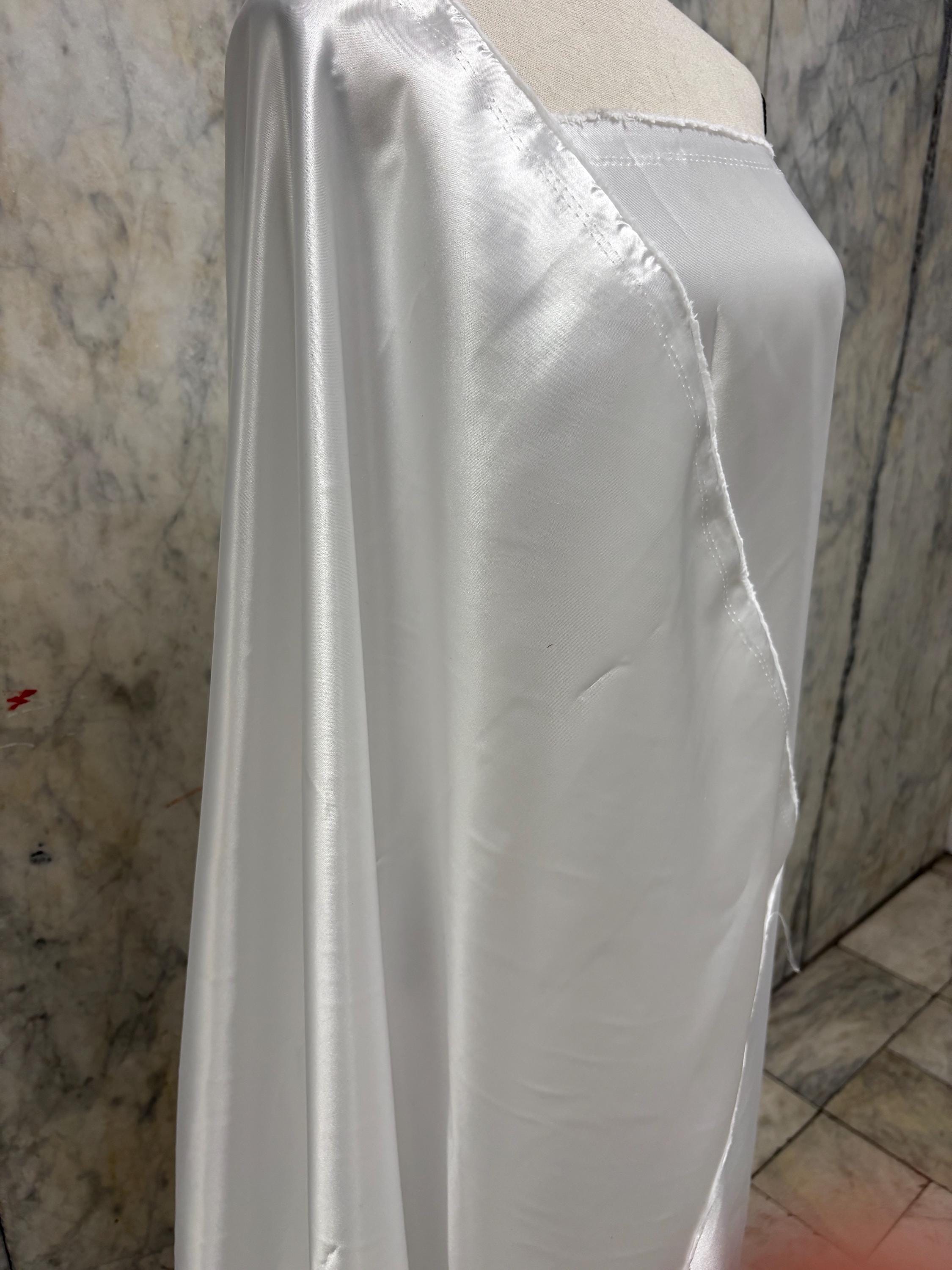 3 Yards Bridal satin fabric - White - 58" Width - Ref. Nas725