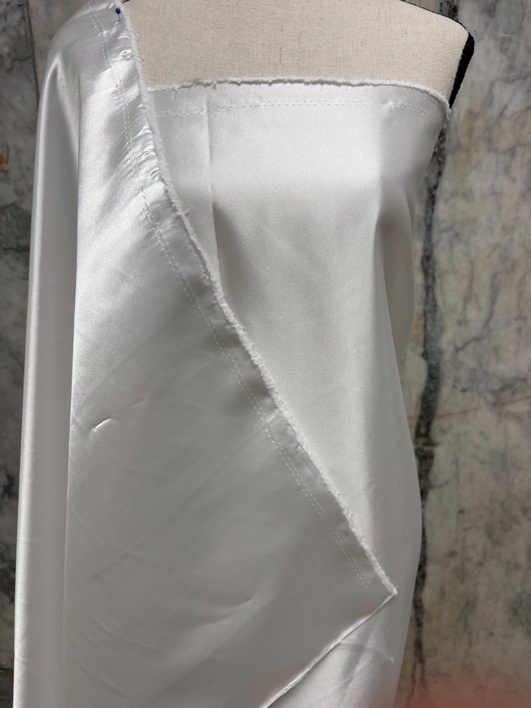 3 Yards Bridal satin fabric - White - 58" Width - Ref. Nas725