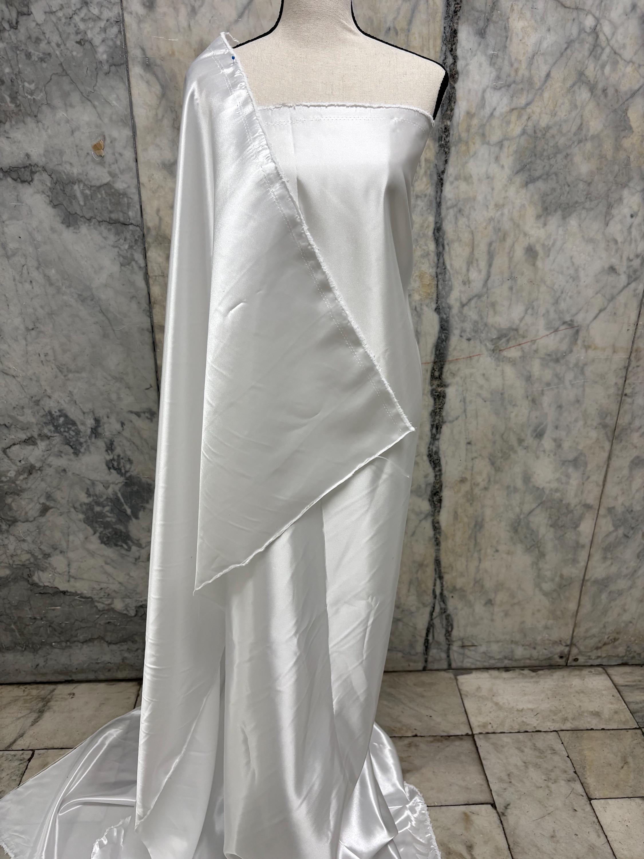 3 Yards Bridal satin fabric - White - 58" Width - Ref. Nas725