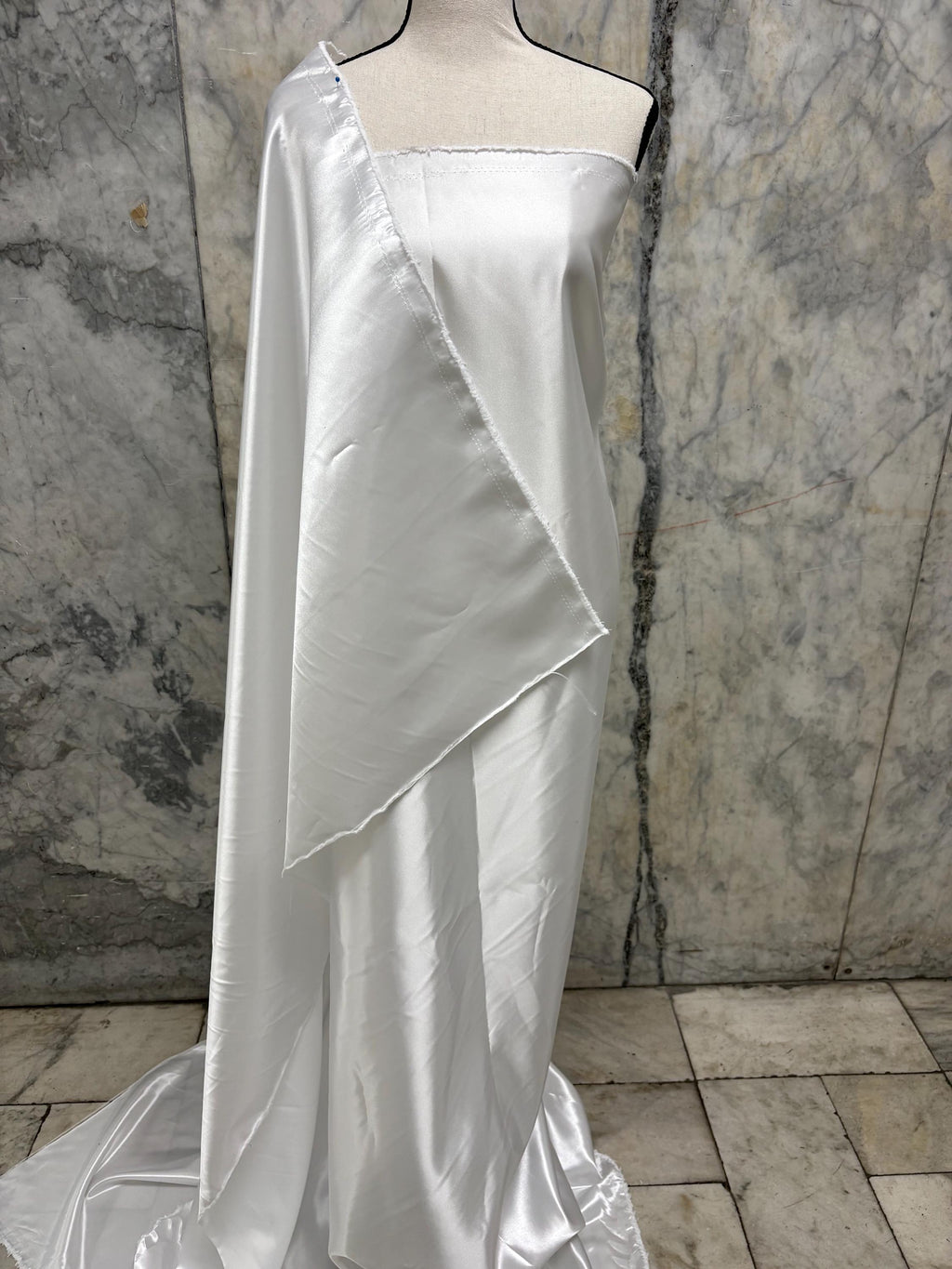 3 Yards Bridal satin fabric - White - 58" Width - Ref. Nas725