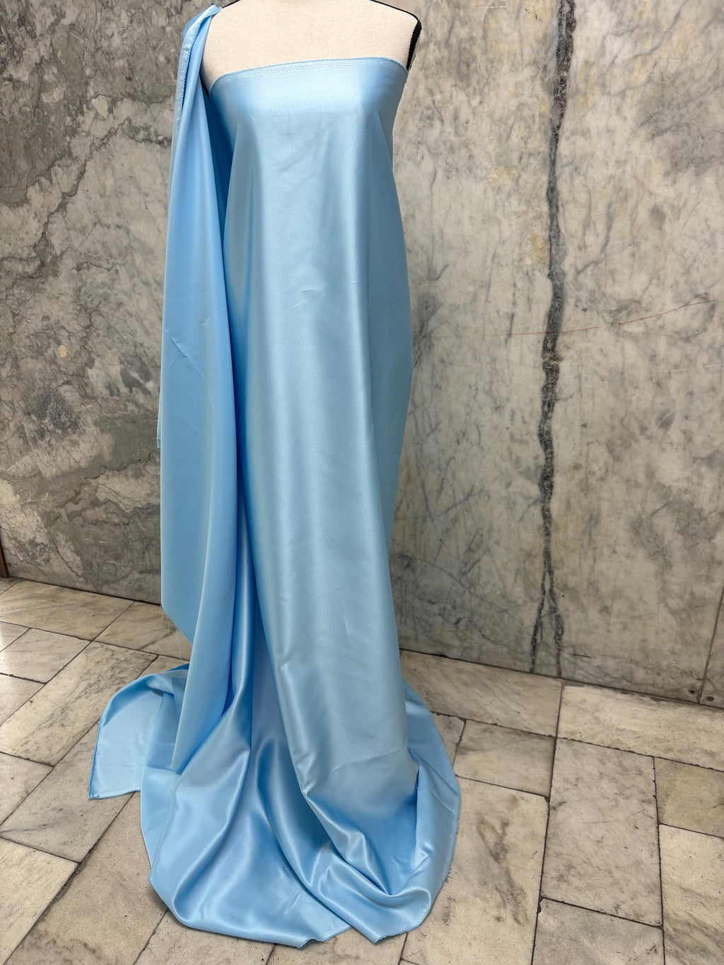 3 Yards Bridal satin fabric - Blue - 58" Width - Ref. Nas