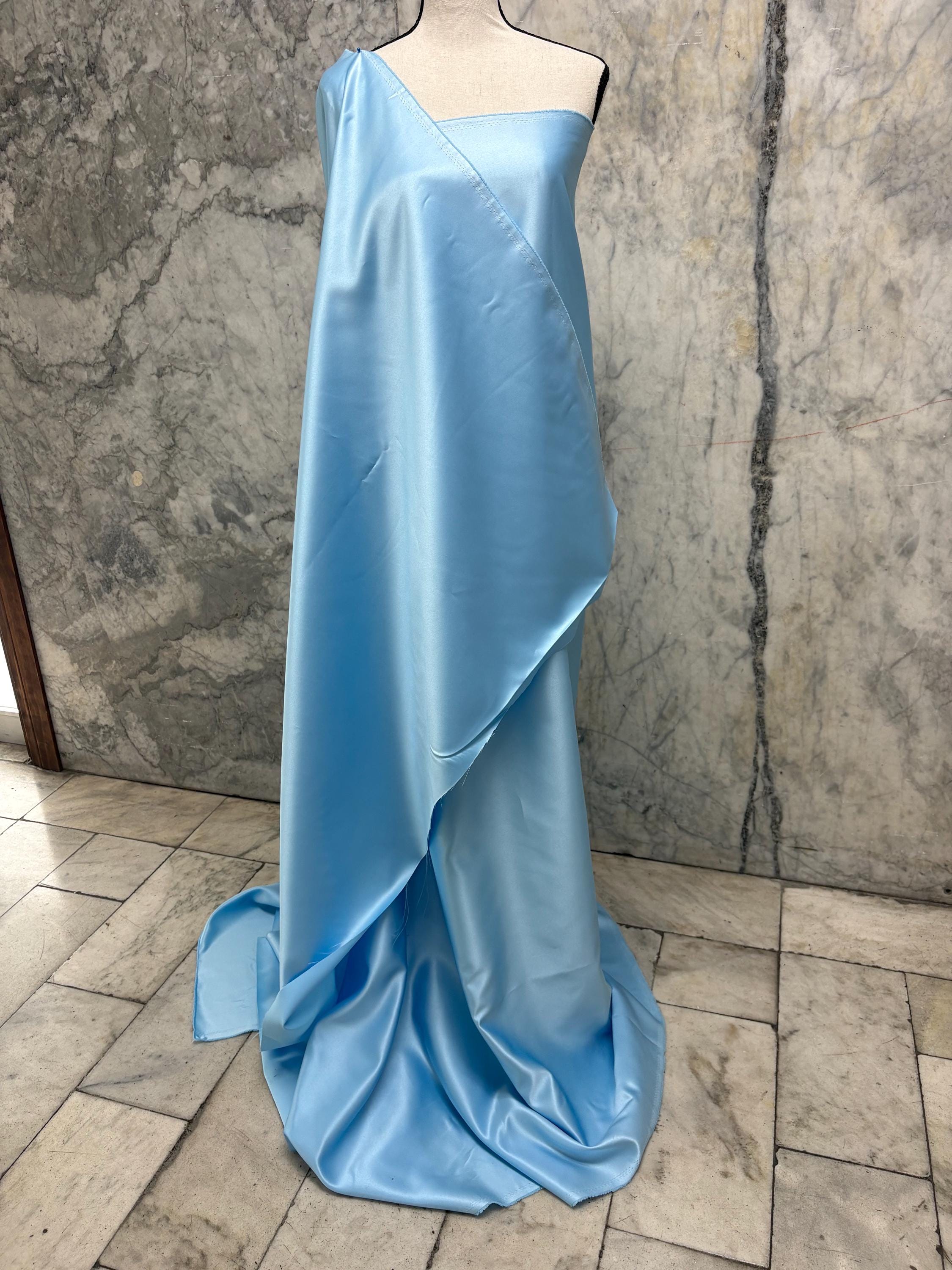 3 Yards Bridal satin fabric - Blue - 58" Width - Ref. Nas
