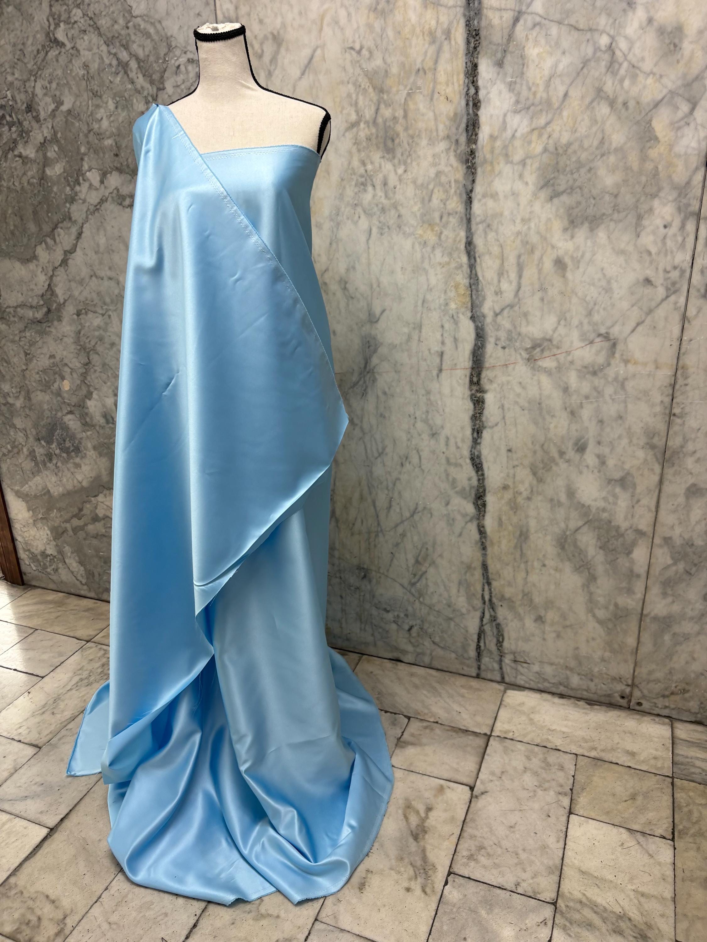 3 Yards Bridal satin fabric - Blue - 58" Width - Ref. Nas