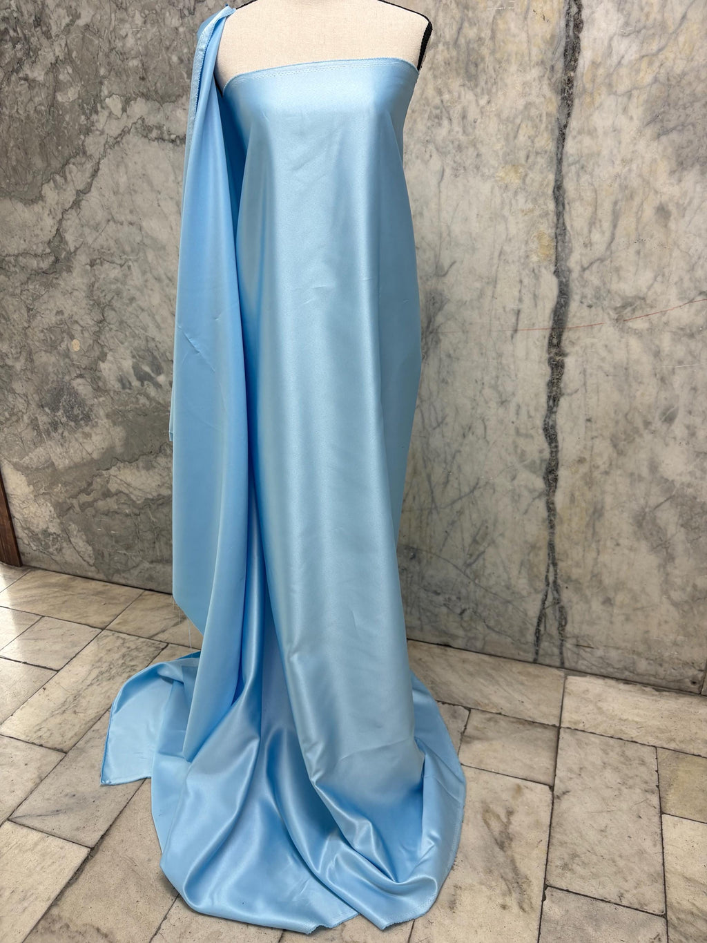 3 Yards Bridal satin fabric - Blue - 58" Width - Ref. Nas