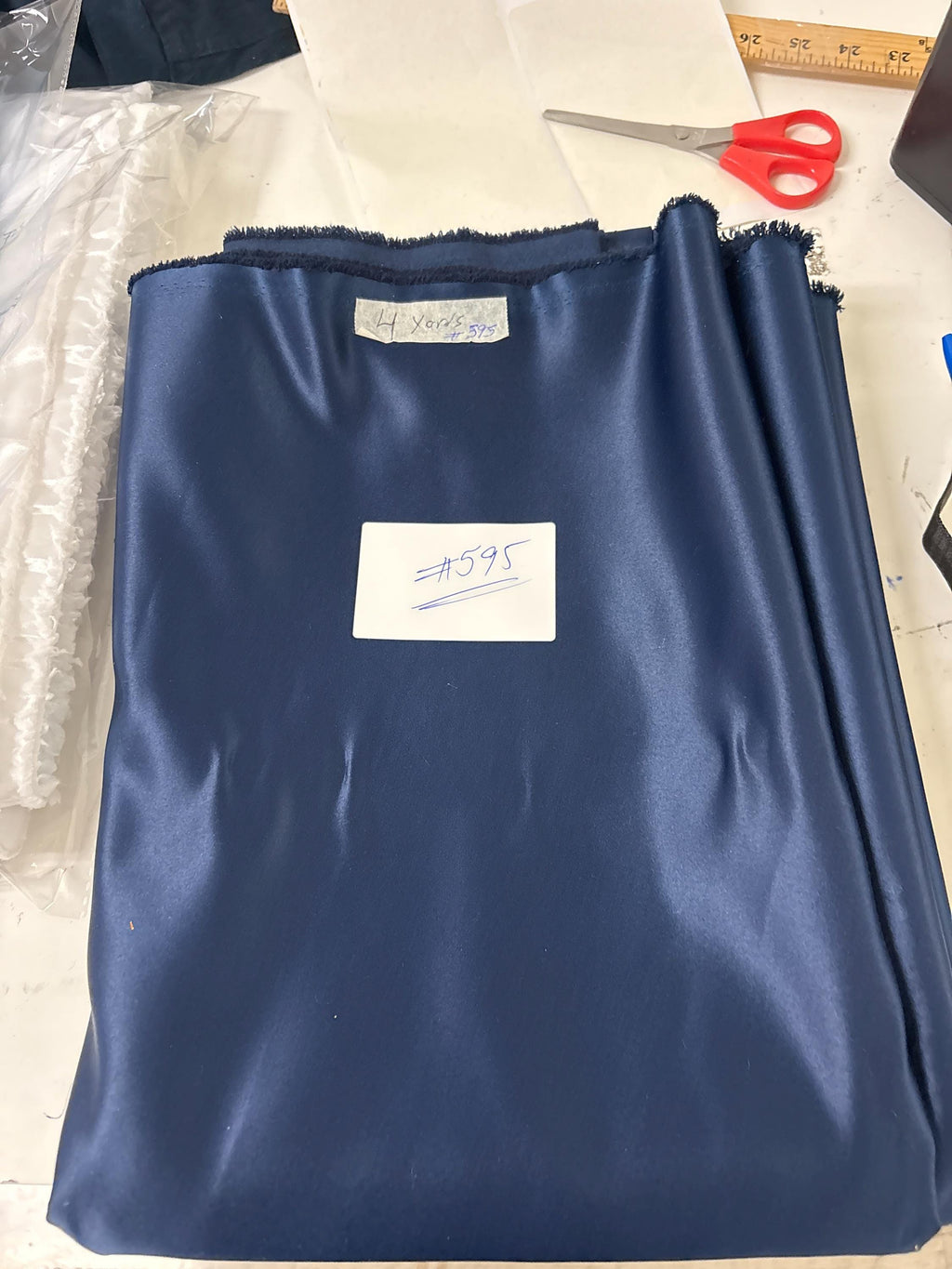 Bridal satin fabric - Navy - 58" Width - Ref. 595Nas
