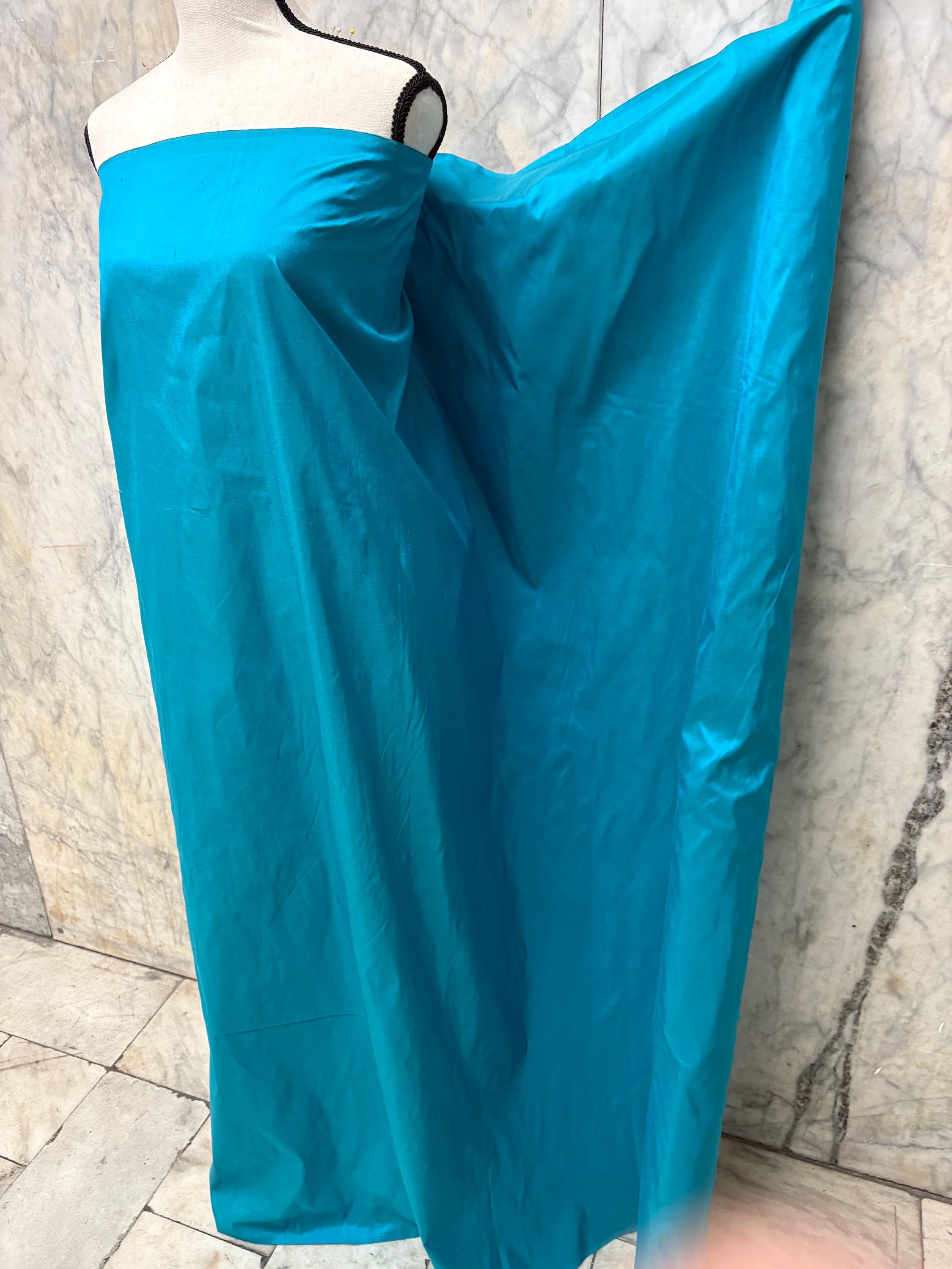 100% silk Taffeta fabric - Turquoise 2294 - 54" width