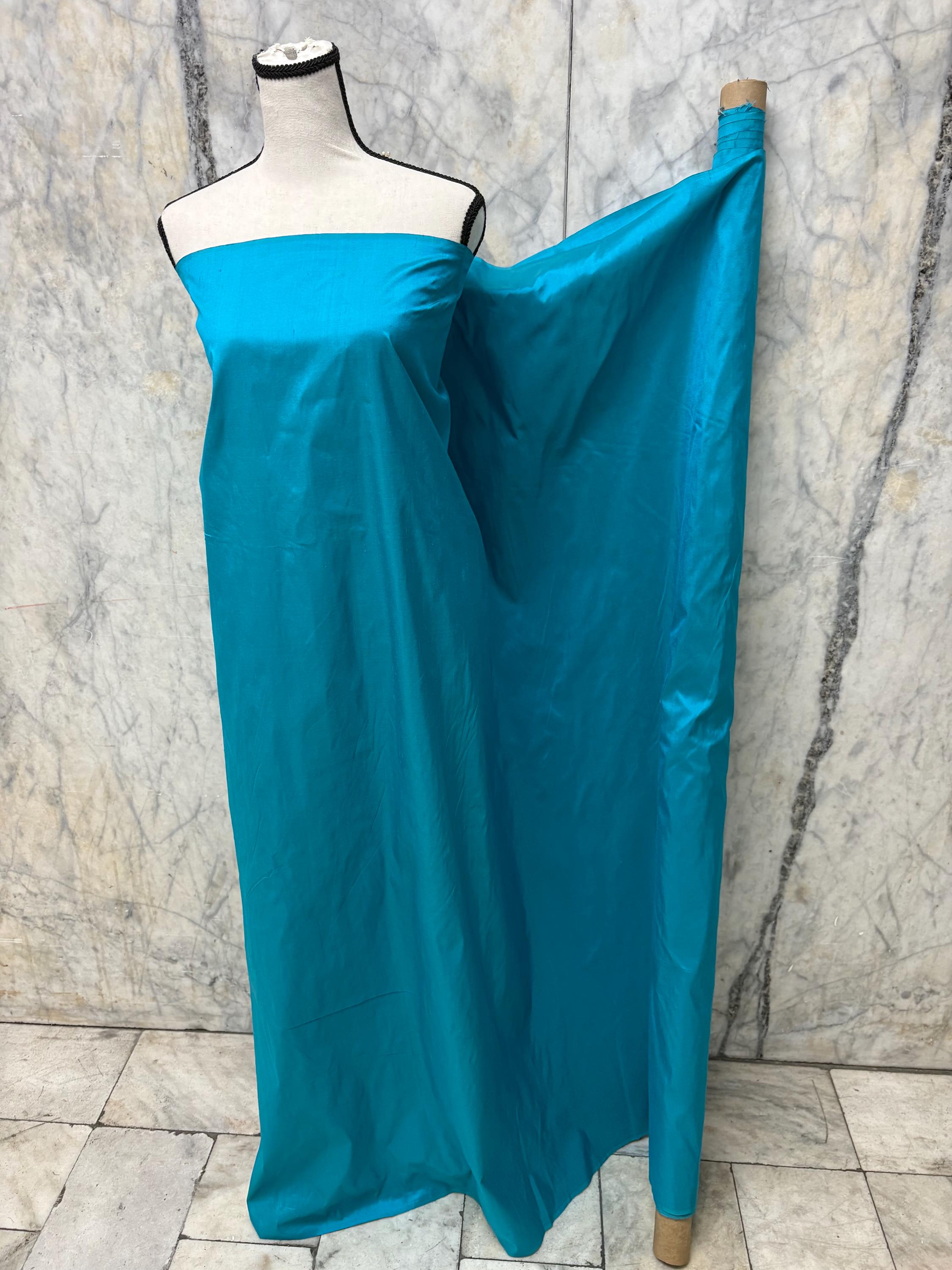 100% silk Taffeta fabric - Turquoise 2294 - 54" width