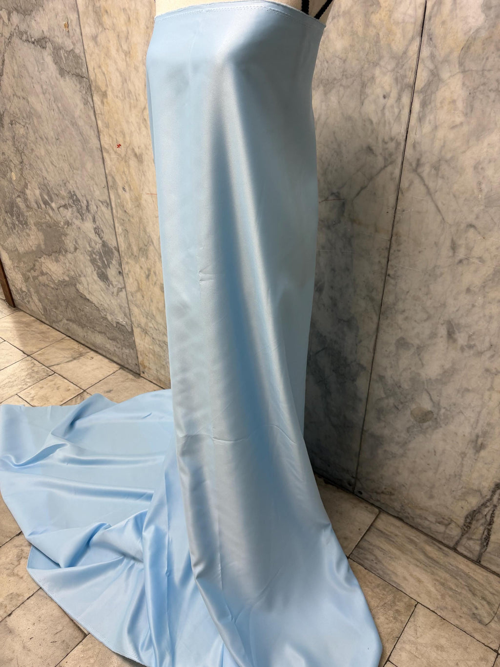 2.5 yards Dull Bridal satin fabric - Blue - 58" Width - Ref. 999Nas