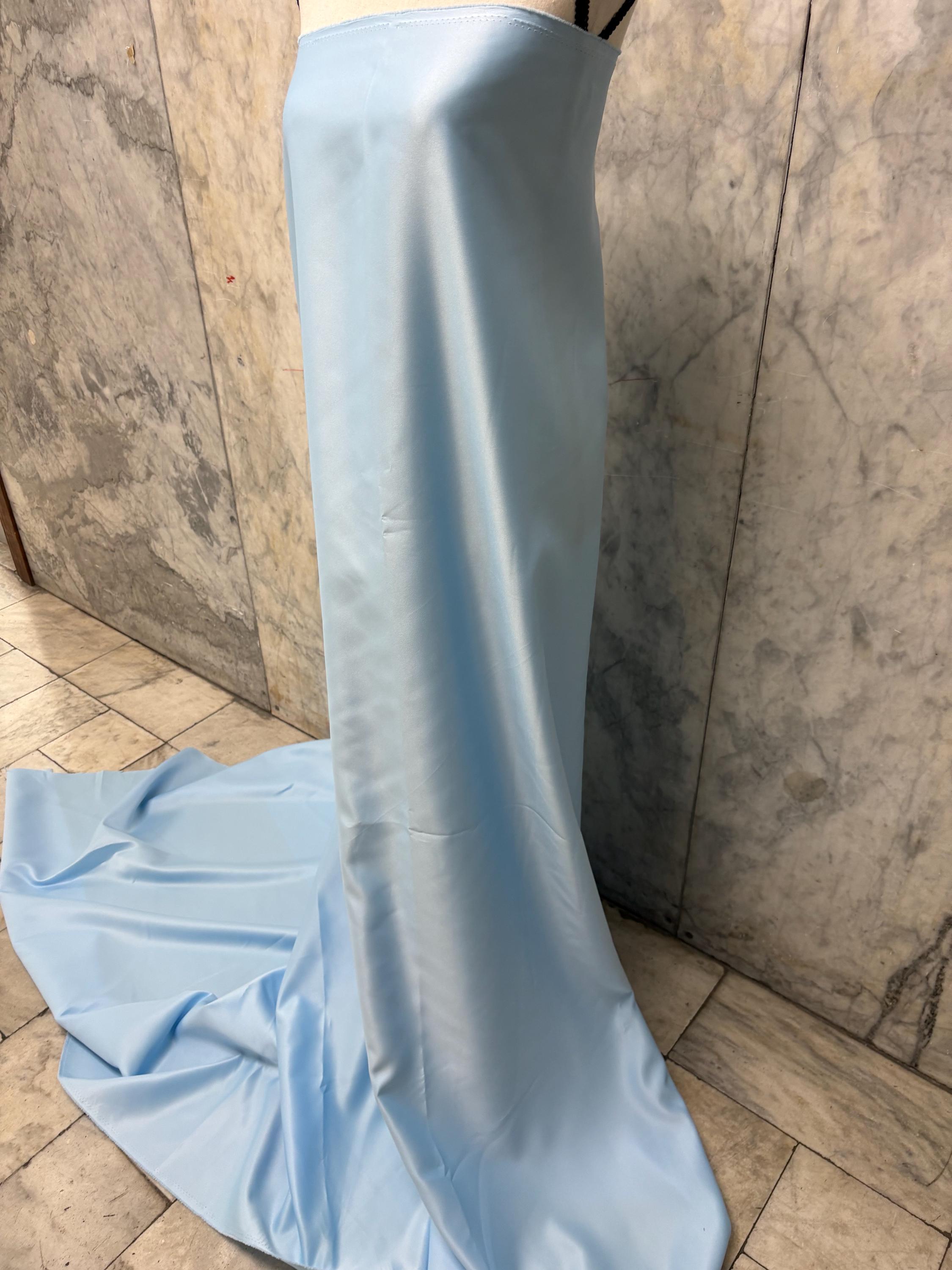 2.5 yards Dull Bridal satin fabric - Blue - 58" Width - Ref. 999Nas
