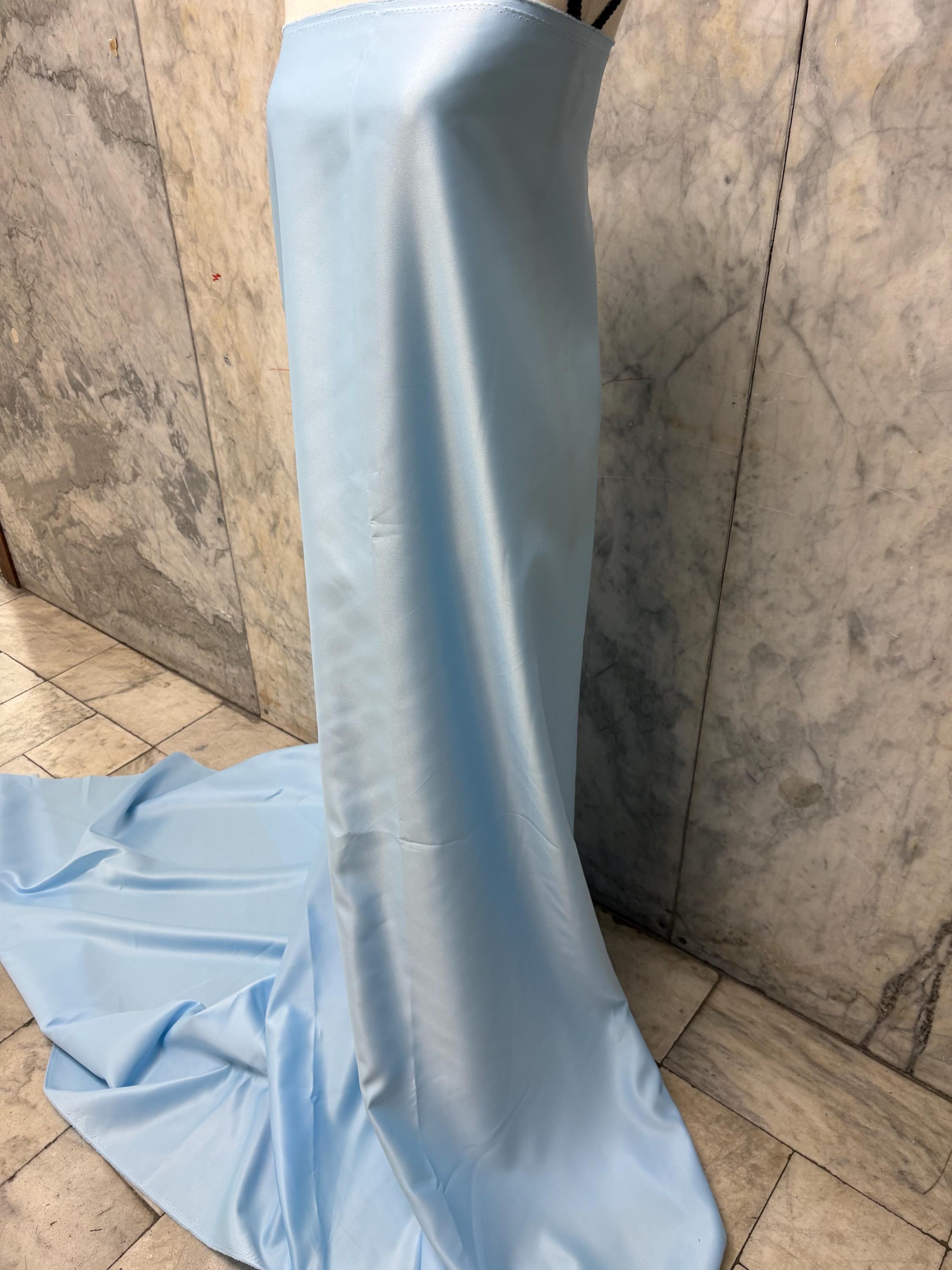 2.5 yards Dull Bridal satin fabric - Blue - 58" Width - Ref. 999Nas