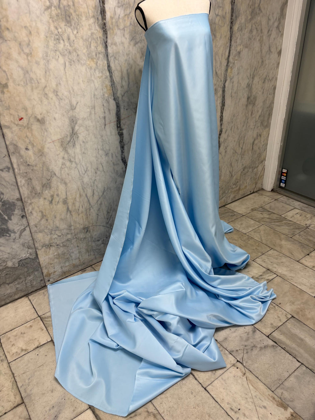 Dull Bridal satin fabric - Blue - 58" Width - Ref. 866Nas