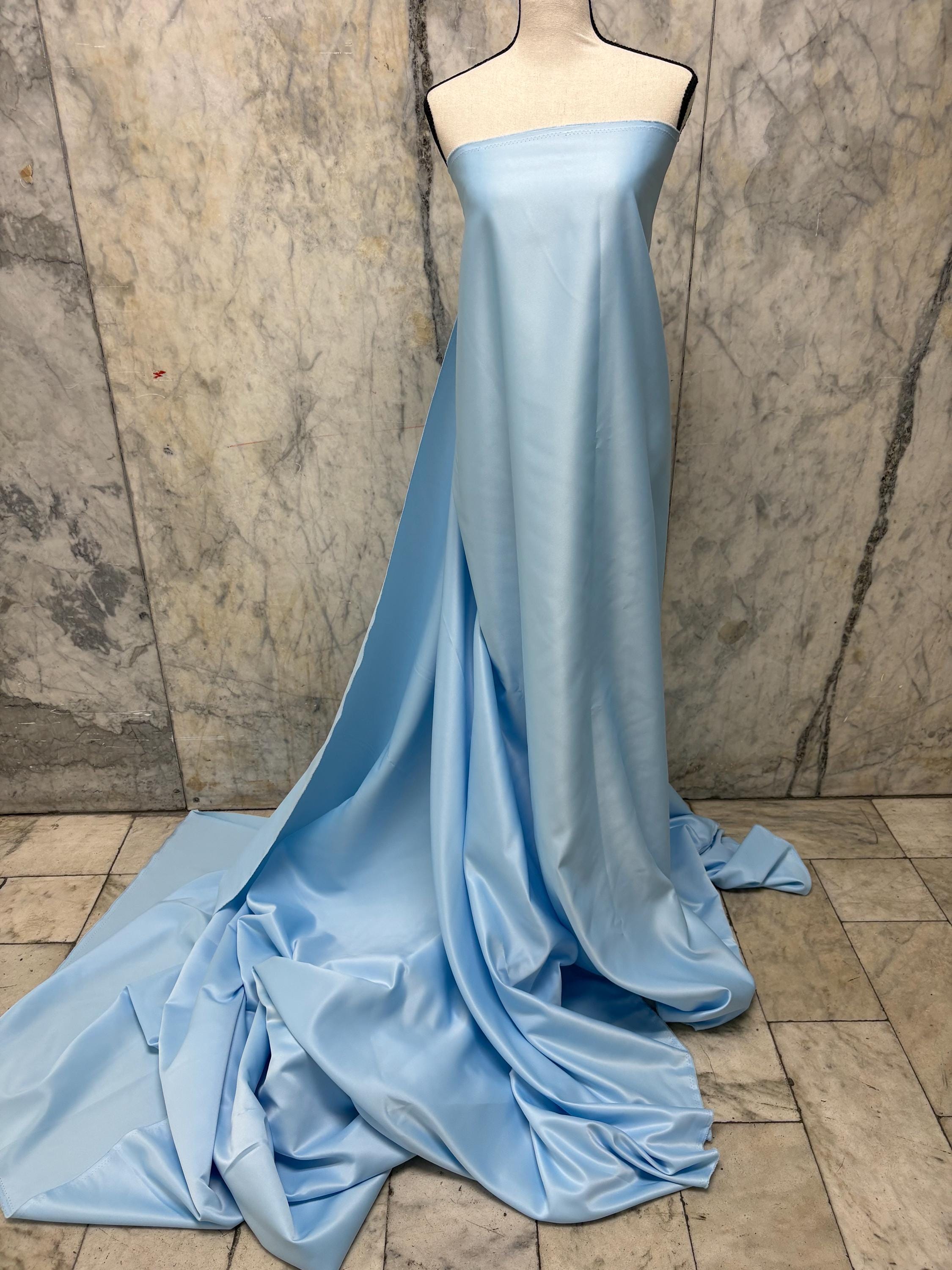 Dull Bridal satin fabric - Blue - 58" Width - Ref. 866Nas