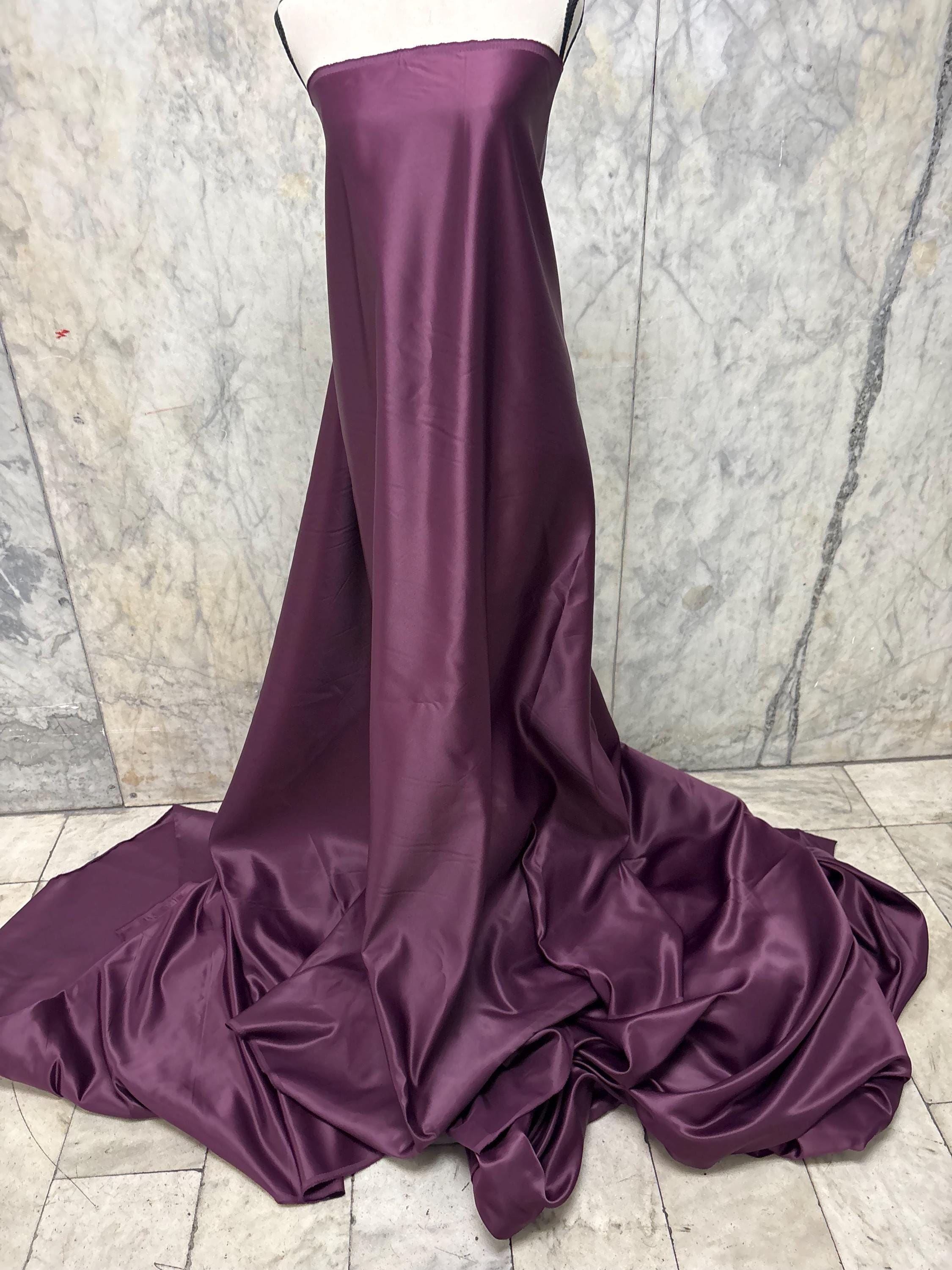 Dull Bridal satin fabric - Plum - 58" Width - Ref. 696Nas
