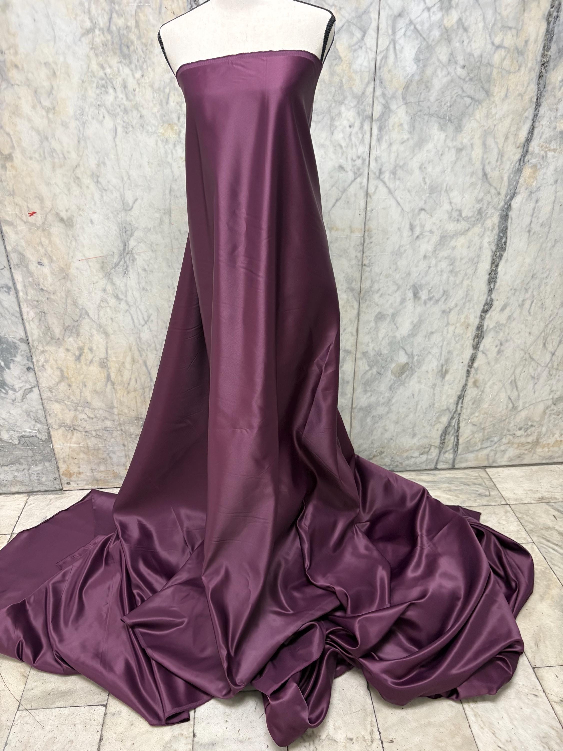 Dull Bridal satin fabric - Plum - 58" Width - Ref. 696Nas