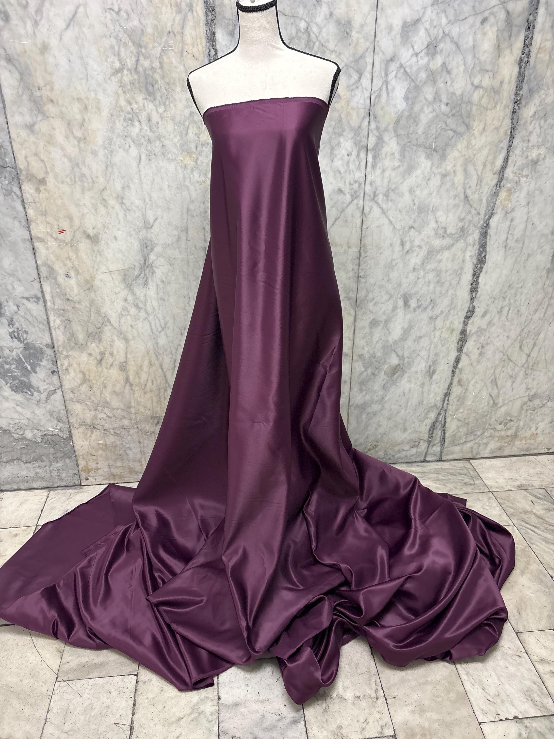Dull Bridal satin fabric - Plum - 58" Width - Ref. 696Nas