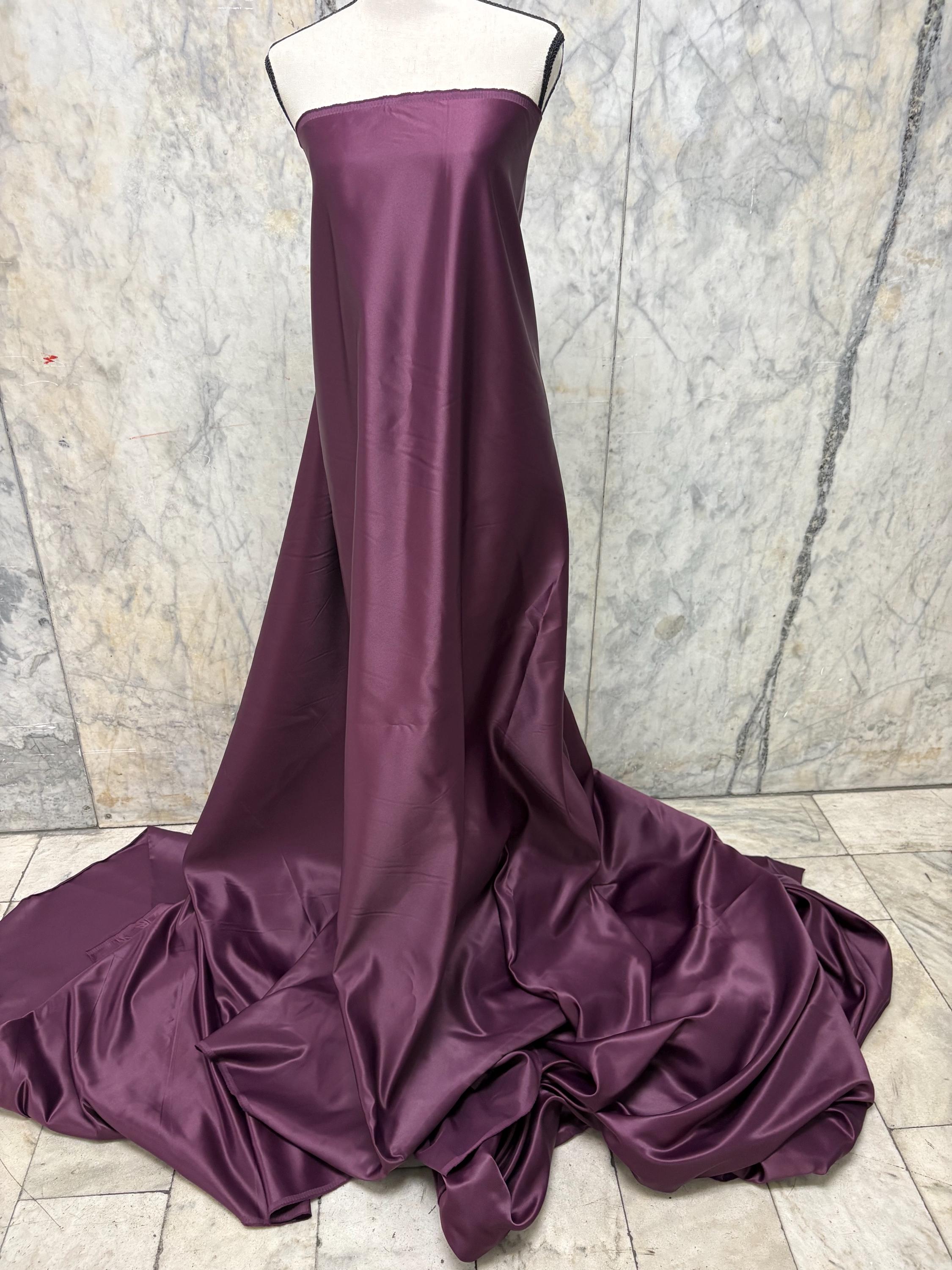 Dull Bridal satin fabric - Plum - 58" Width - Ref. 696Nas