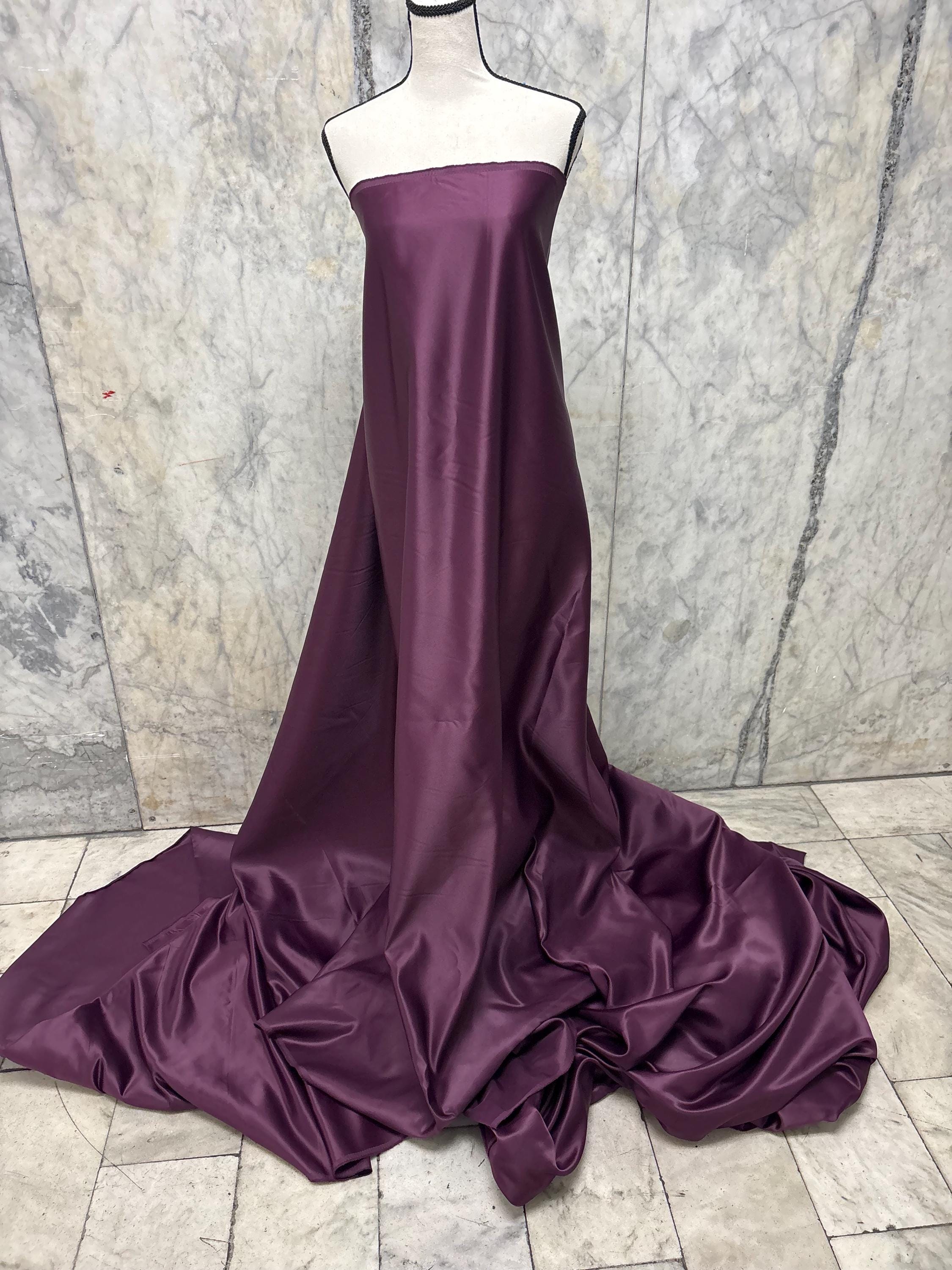 Dull Bridal satin fabric - Plum - 58" Width - Ref. 696Nas