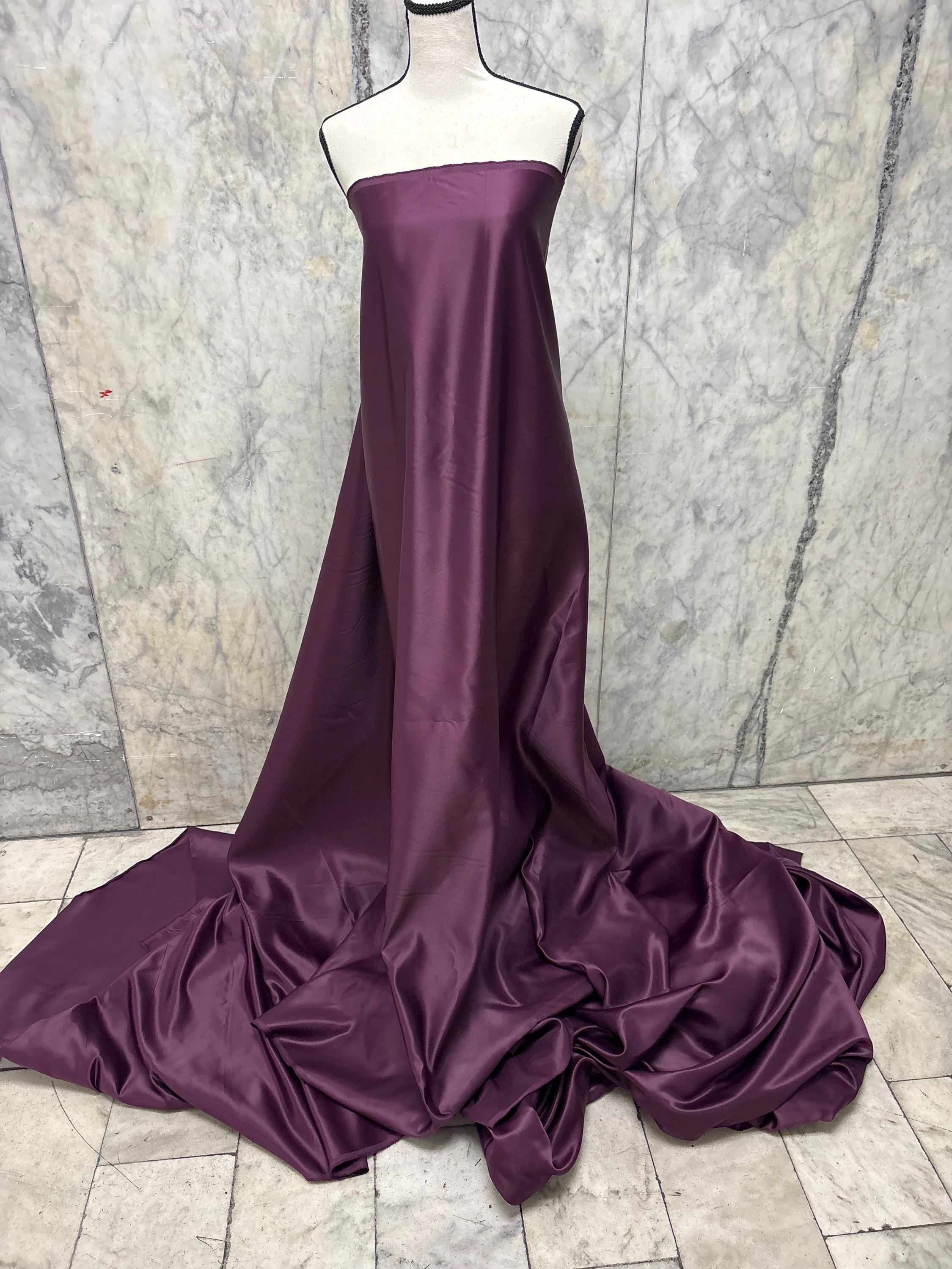 Dull Bridal satin fabric - Plum - 58" Width - Ref. 696Nas