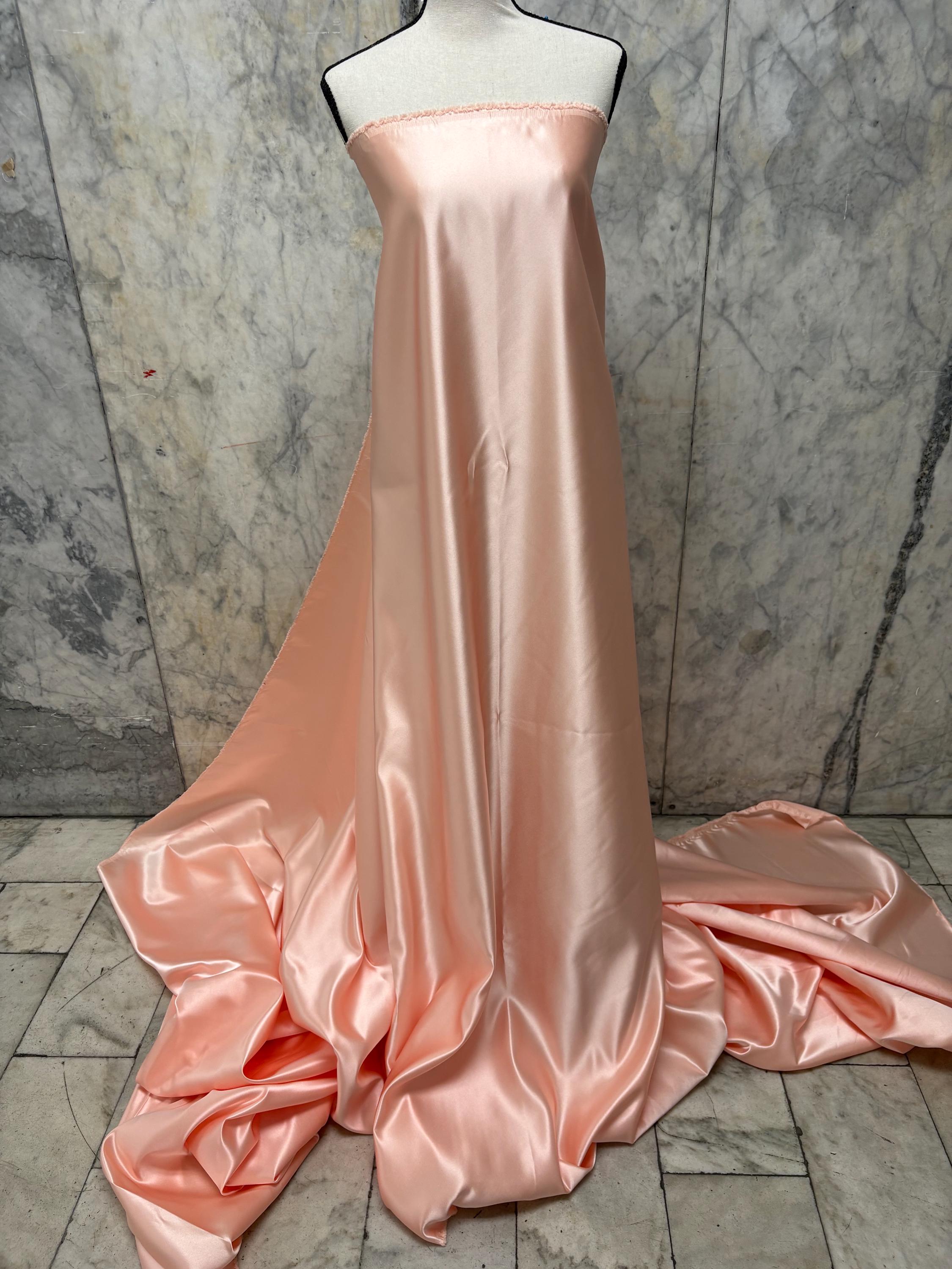 Dull Bridal satin fabric - Peach - 58" Width - Ref. 490Nas