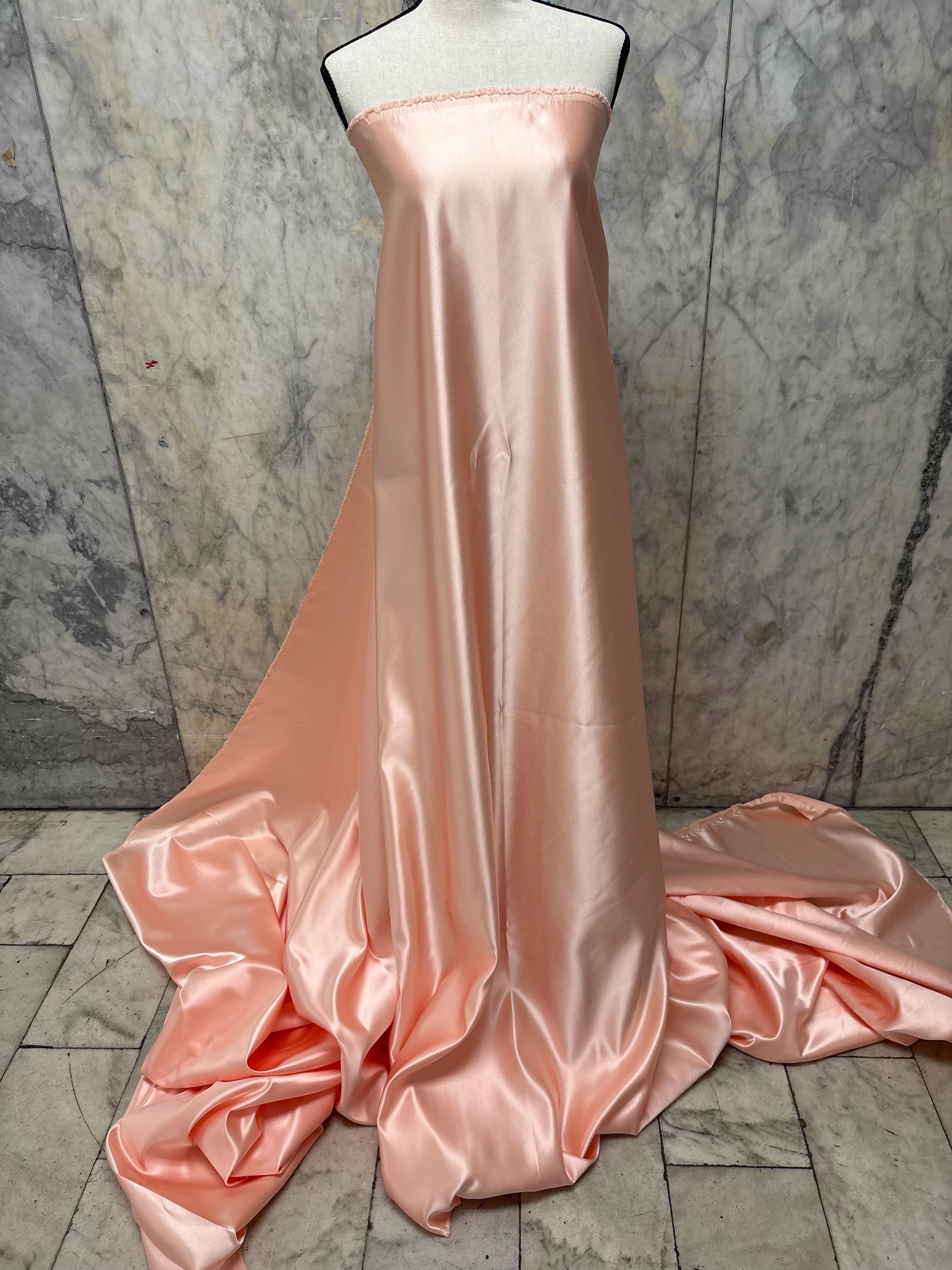 Dull Bridal satin fabric - Peach - 58" Width - Ref. 490Nas