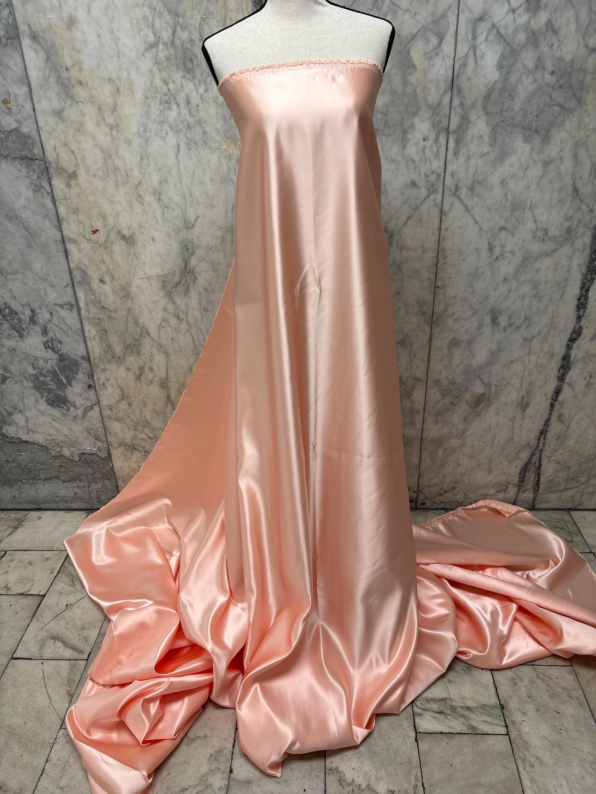 Dull Bridal satin fabric - Peach - 58" Width - Ref. 490Nas