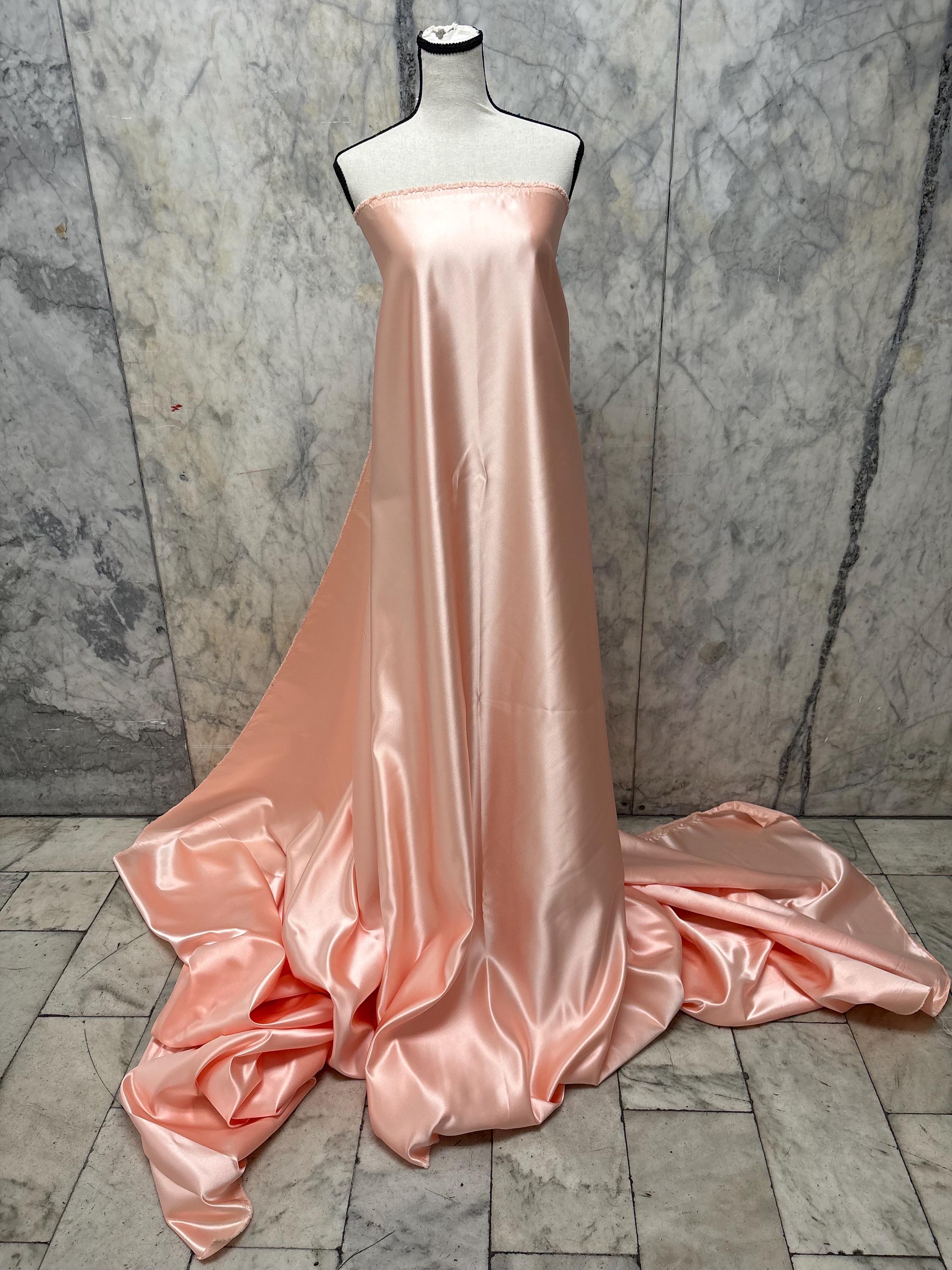 Dull Bridal satin fabric - Peach - 58" Width - Ref. 490Nas