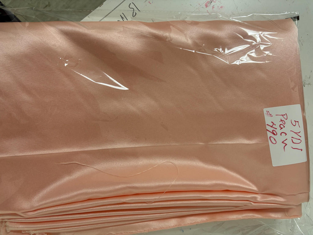 Dull Bridal satin fabric - Peach - 58" Width - Ref. 490Nas
