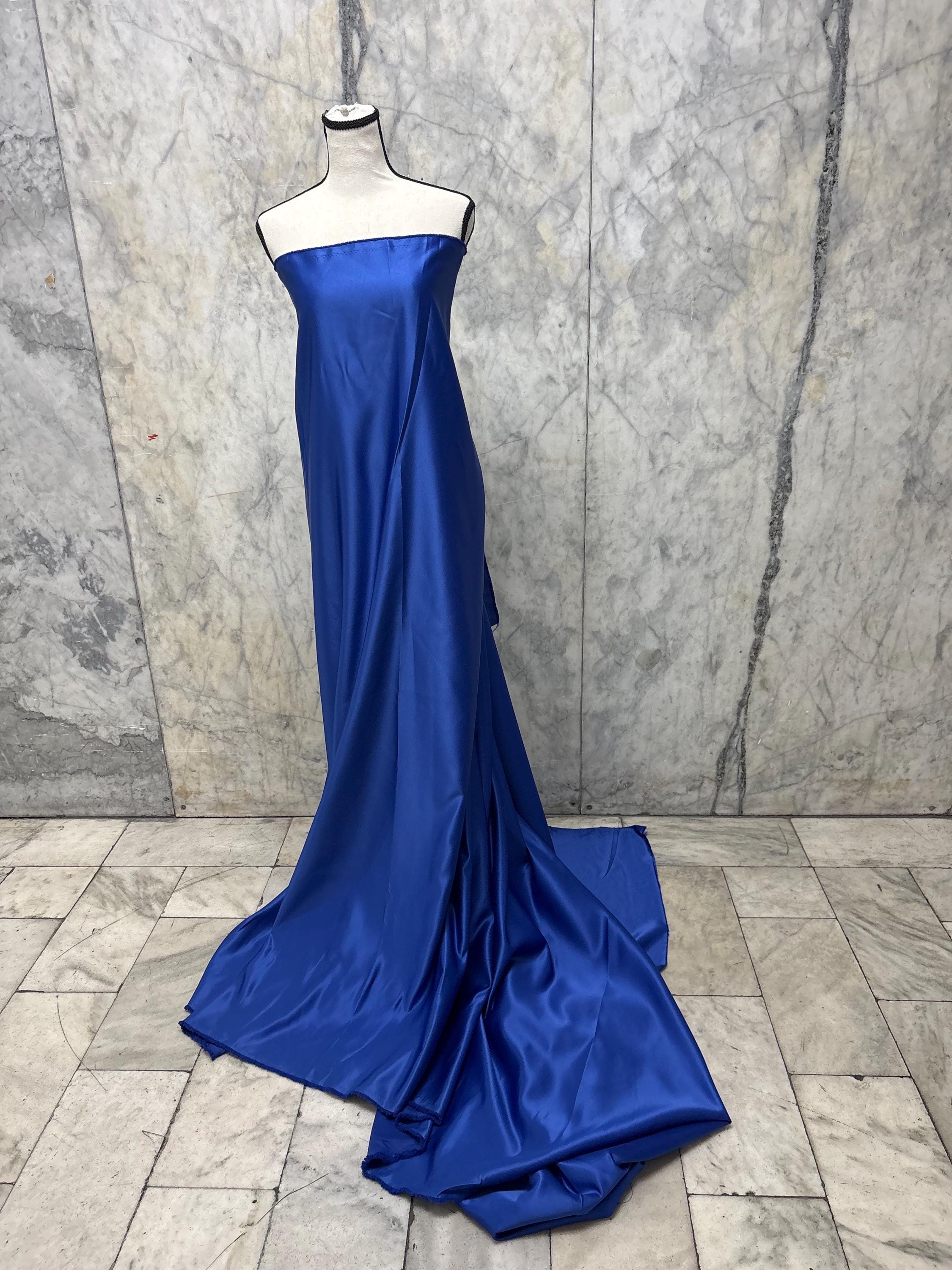 3.5 Yards Dull Bridal satin fabric - Royal Blue - 58" Width - Ref. 255Nas