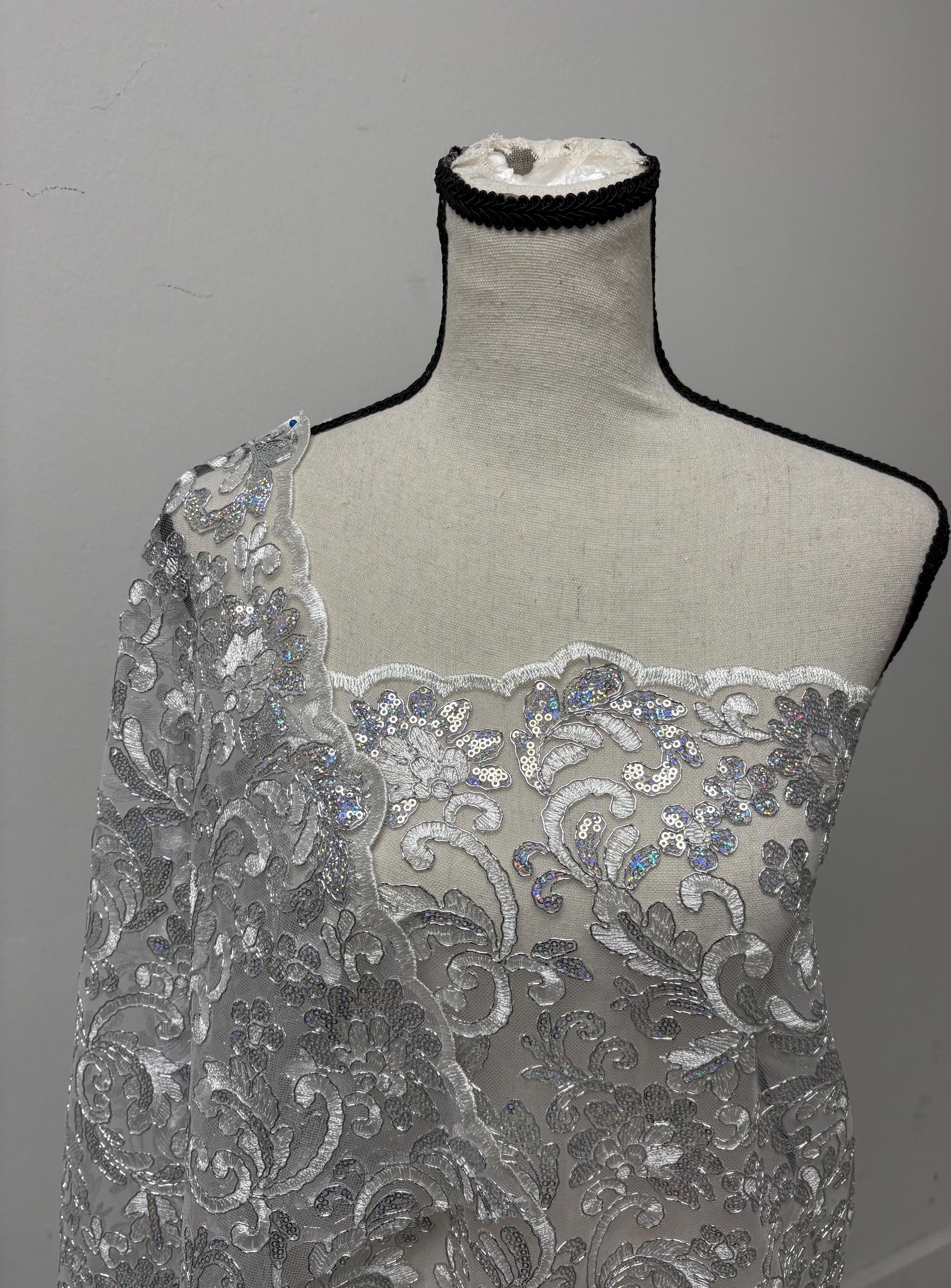 Lace fabric - White - 49" Width - Design: 5386 BNG