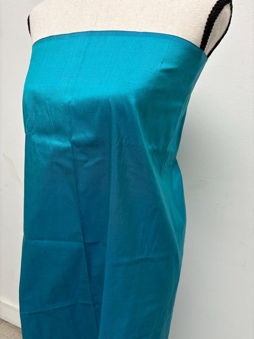 1.25 yards - 100% silk Taffeta fabric - Turquoise - 54" width - Ref. 2294-1